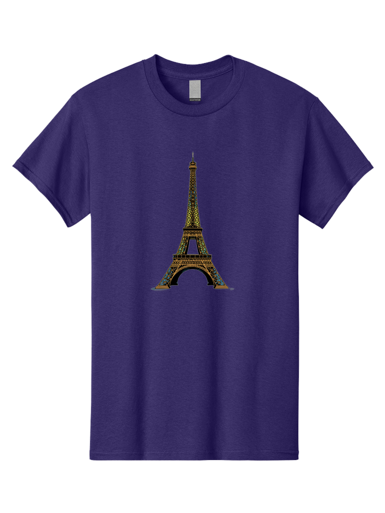 Eiffel-Tower-2 Men'S Graphic Tee, 100% Cotton, Comfortable Casual Summer Wear, Machine Washable, Iconic Landmark, Paris, France, Iron Latticework, Romantic Getaway, Travel Destination, Cityscape, Architectural Marvel, Tourism, Vacation Spot Bad069