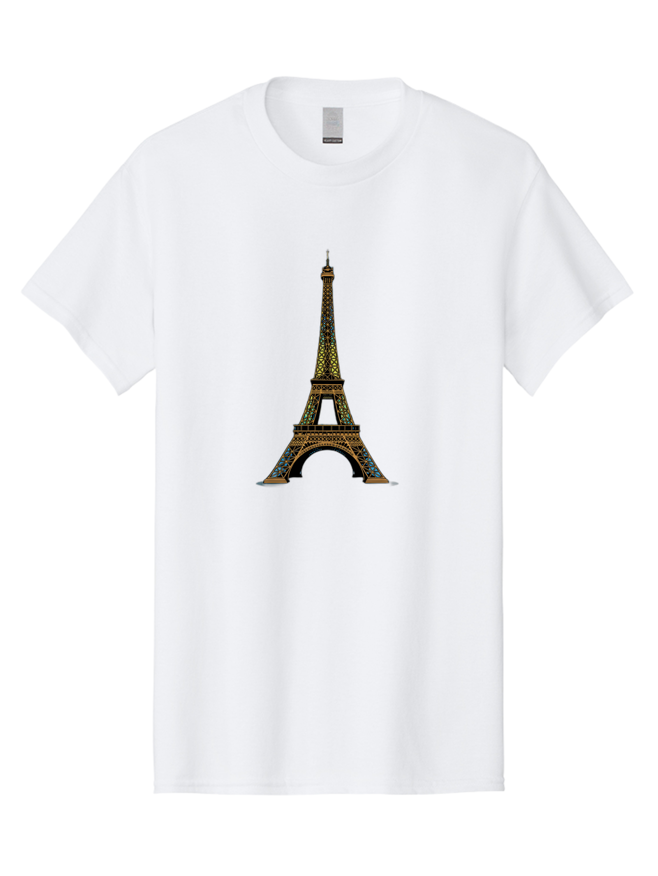 Eiffel-Tower-2 Men'S Graphic Tee, 100% Cotton, Comfortable Casual Summer Wear, Machine Washable, Iconic Landmark, Paris, France, Iron Latticework, Romantic Getaway, Travel Destination, Cityscape, Architectural Marvel, Tourism, Vacation Spot Bad069