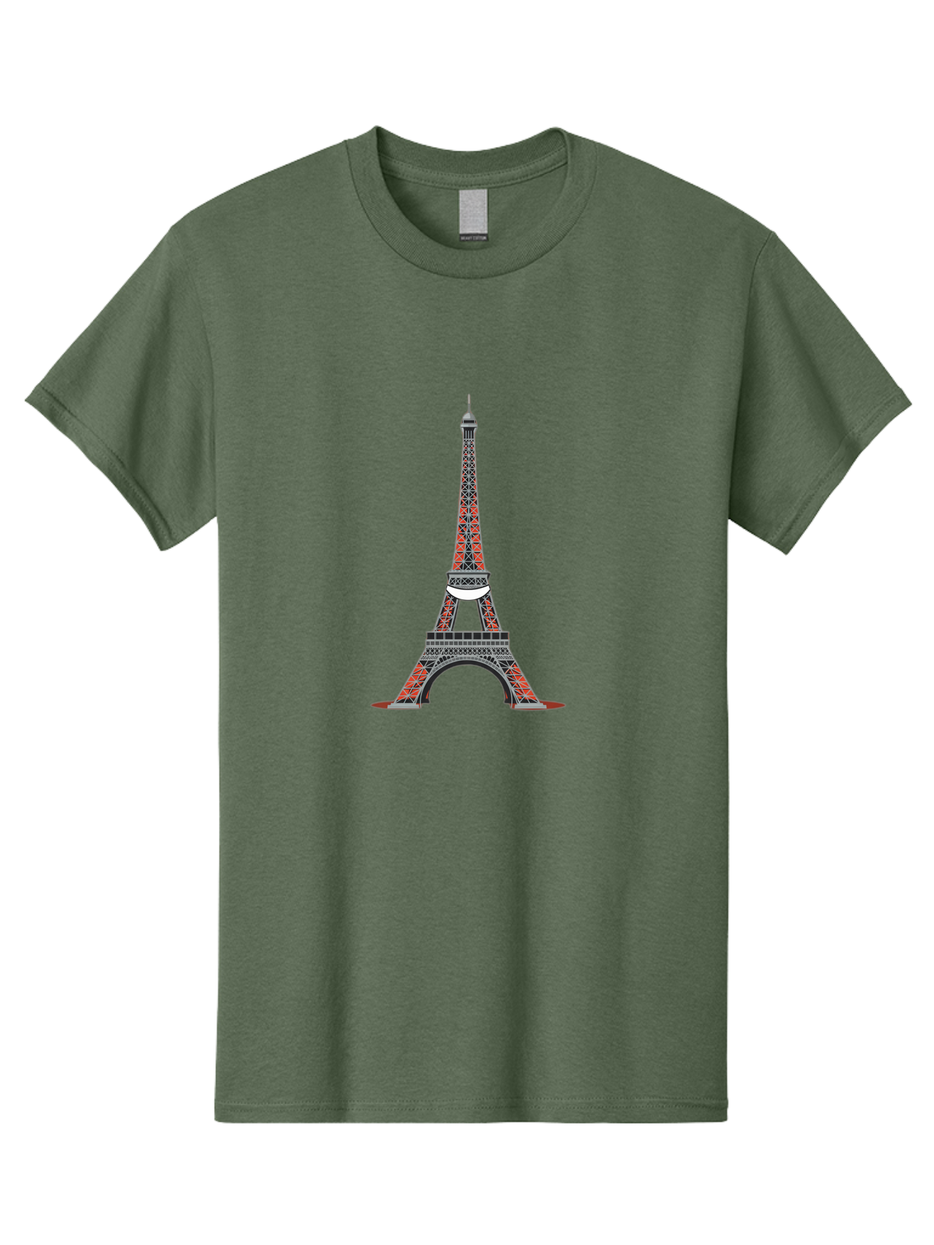 Eiffel-Tower Men'S Graphic Tee, 100% Cotton, Comfortable Casual Summer Wear, Machine Washable, Iconic Landmark, Parisian Architecture, French Culture, Iron Latticework, Red And Black Design, Tourist Attraction, Cityscape, Famous Monument, Bad076