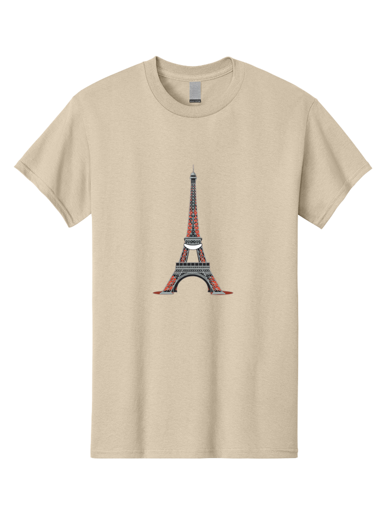 Eiffel-Tower Men'S Graphic Tee, 100% Cotton, Comfortable Casual Summer Wear, Machine Washable, Iconic Landmark, Parisian Architecture, French Culture, Iron Latticework, Red And Black Design, Tourist Attraction, Cityscape, Famous Monument, Bad076