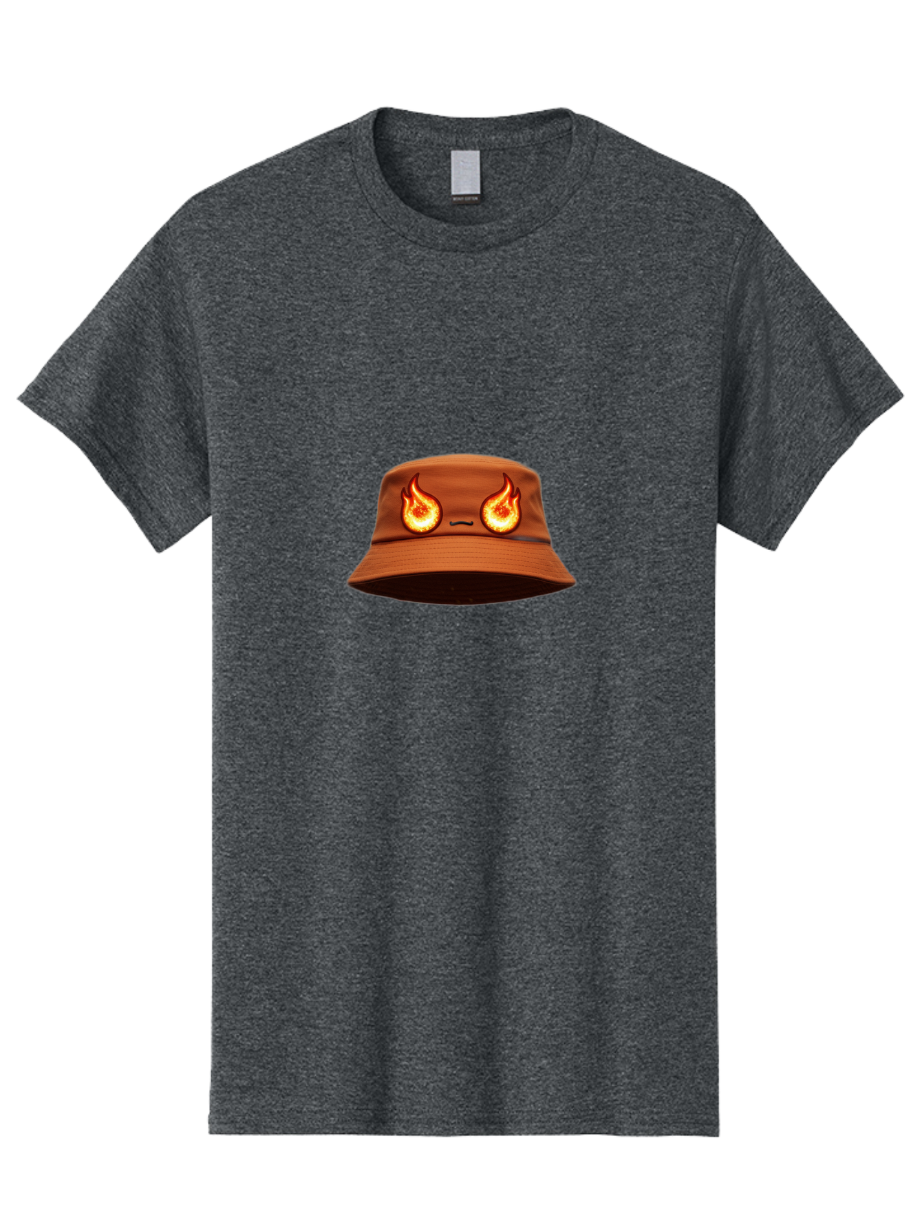 Face-Bucket-Hat Men'S Graphic Tee, 100% Cotton, Comfortable Casual Summer Wear, Machine Washable, Burning Eyes, Fiery Stare, Orange Flames, Yellow Flames, Red Flames, Fashion Hat, Streetwear, Trendy Accessory, Bold Design, Eye-Catching Bad080