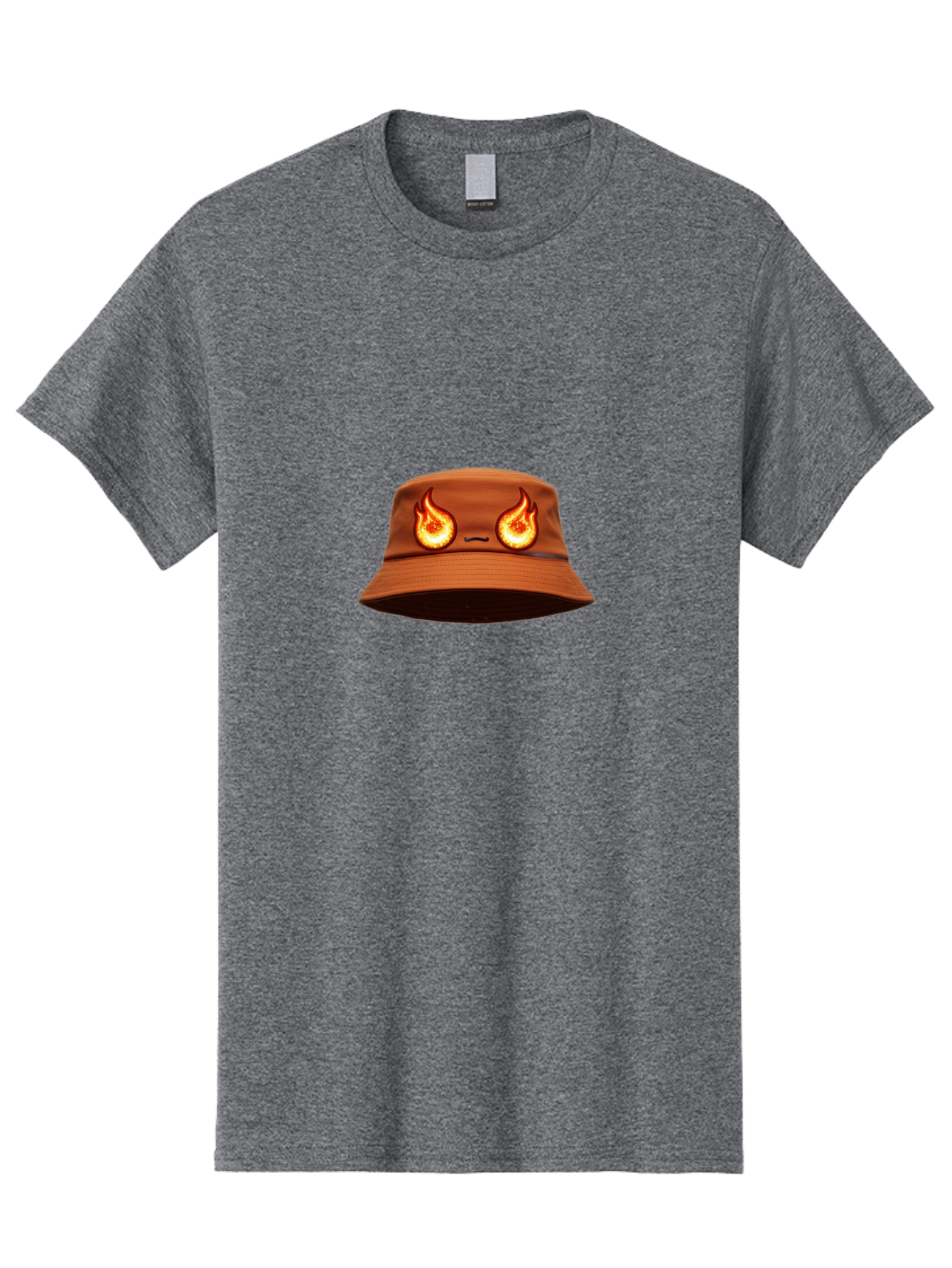 Face-Bucket-Hat Men'S Graphic Tee, 100% Cotton, Comfortable Casual Summer Wear, Machine Washable, Burning Eyes, Fiery Stare, Orange Flames, Yellow Flames, Red Flames, Fashion Hat, Streetwear, Trendy Accessory, Bold Design, Eye-Catching Bad080