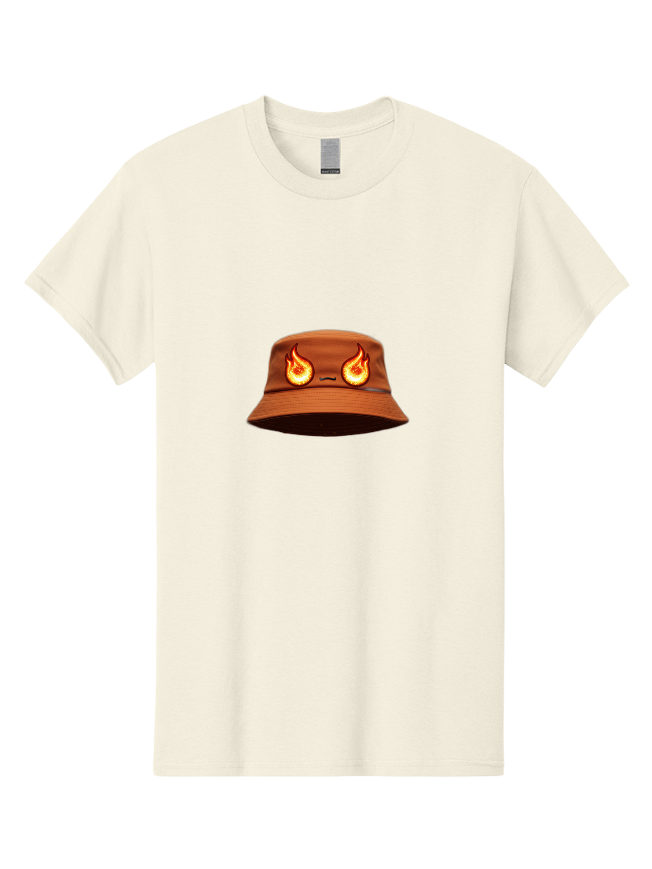 Face-Bucket-Hat Men'S Graphic Tee, 100% Cotton, Comfortable Casual Summer Wear, Machine Washable, Burning Eyes, Fiery Stare, Orange Flames, Yellow Flames, Red Flames, Fashion Hat, Streetwear, Trendy Accessory, Bold Design, Eye-Catching Bad080