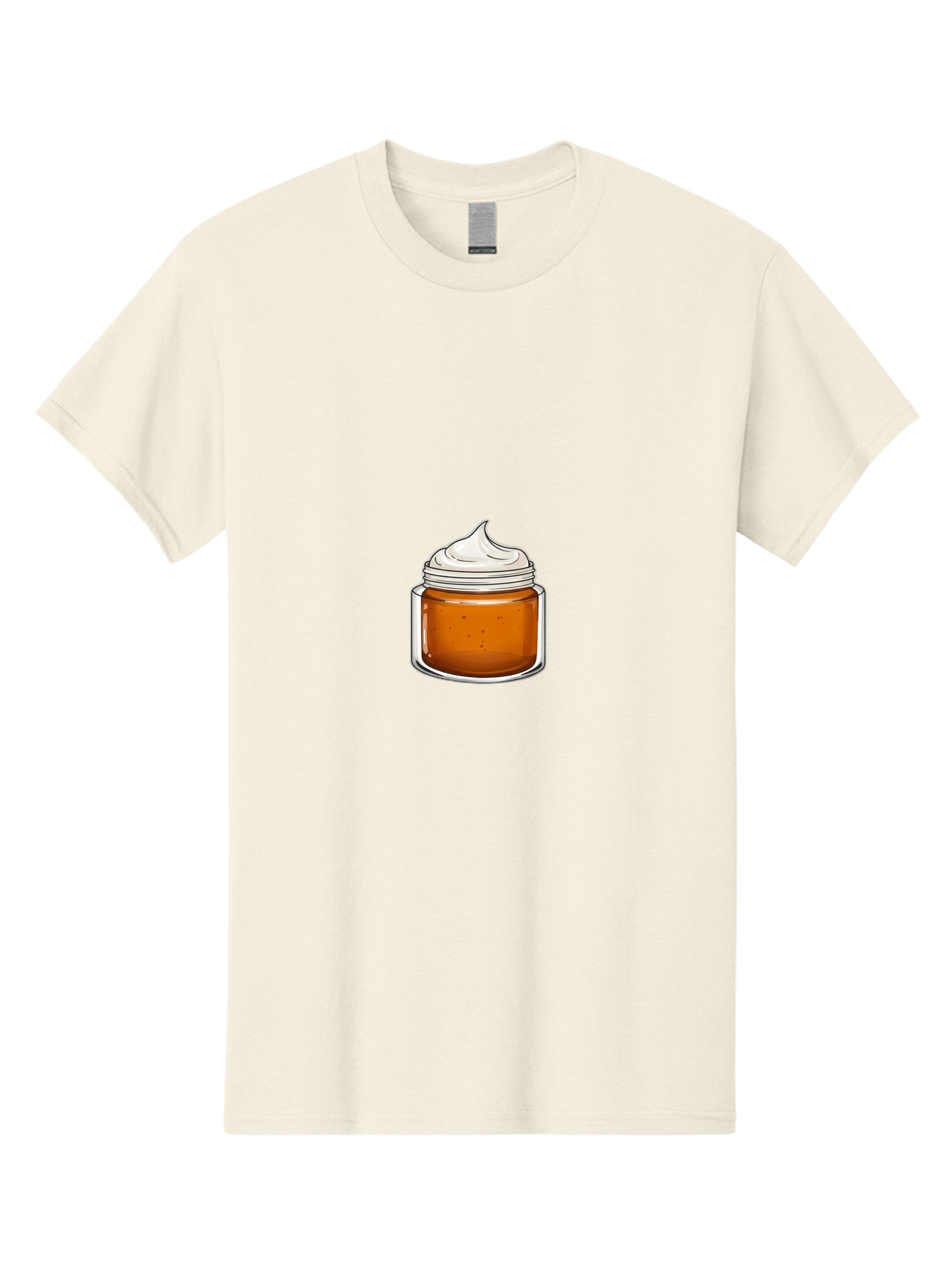 Face-Cream-Jar Men'S Graphic Tee, 100% Cotton, Comfortable Casual Summer Wear, Machine Washable, Face Cream, Skincare Product, Moisturizer Jar, White Cream, Beauty Product, Skincare Routine, Anti-Aging Cream, Nourishing Moisturizer, Glass Jar Bad081