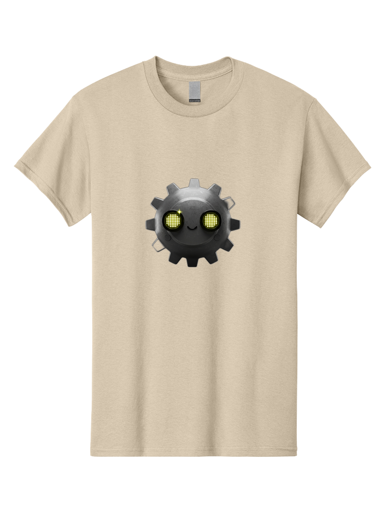 Gearbot Men'S Graphic Tee, 100% Cotton, Comfortable Casual Summer Wear, Machine Washable, Steampunk-Inspired Cog, Industrial Charm, Gear Face, Robotic Eyes, Machinery Character, Digital Art, Futuristic Design, Mechanical Marvel Bad127