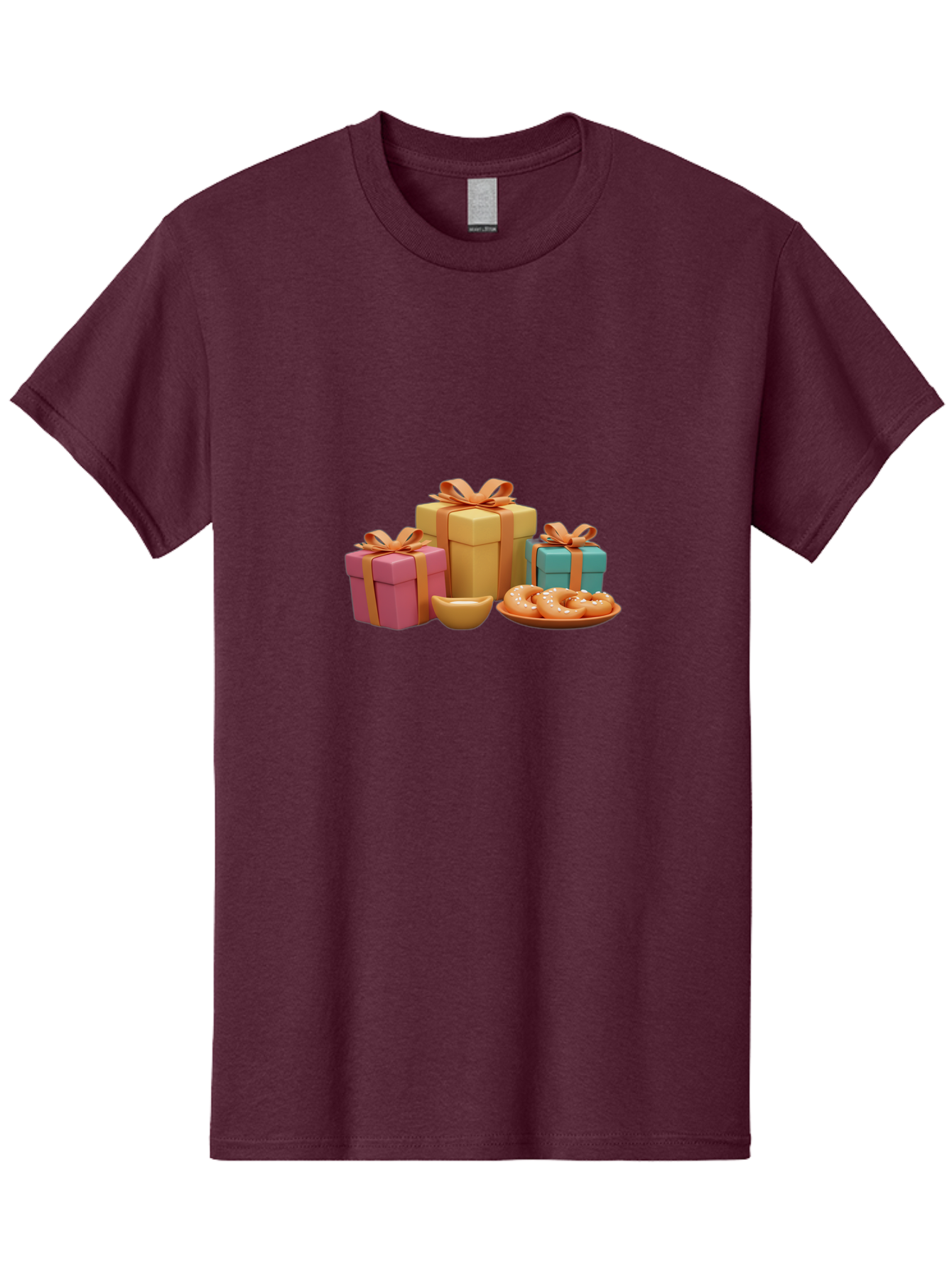 Gifts-And-Donuts Men'S Graphic Tee, 100% Cotton, Comfortable Casual Summer Wear, Machine Washable, Colorful Gift Boxes, Donut Treats, Sweet Delights, Tasty Desserts, Celebratory Gifts, Gift Wrapping, Donut Plate, Glazed Donuts, Sweet Tooth, Bad147