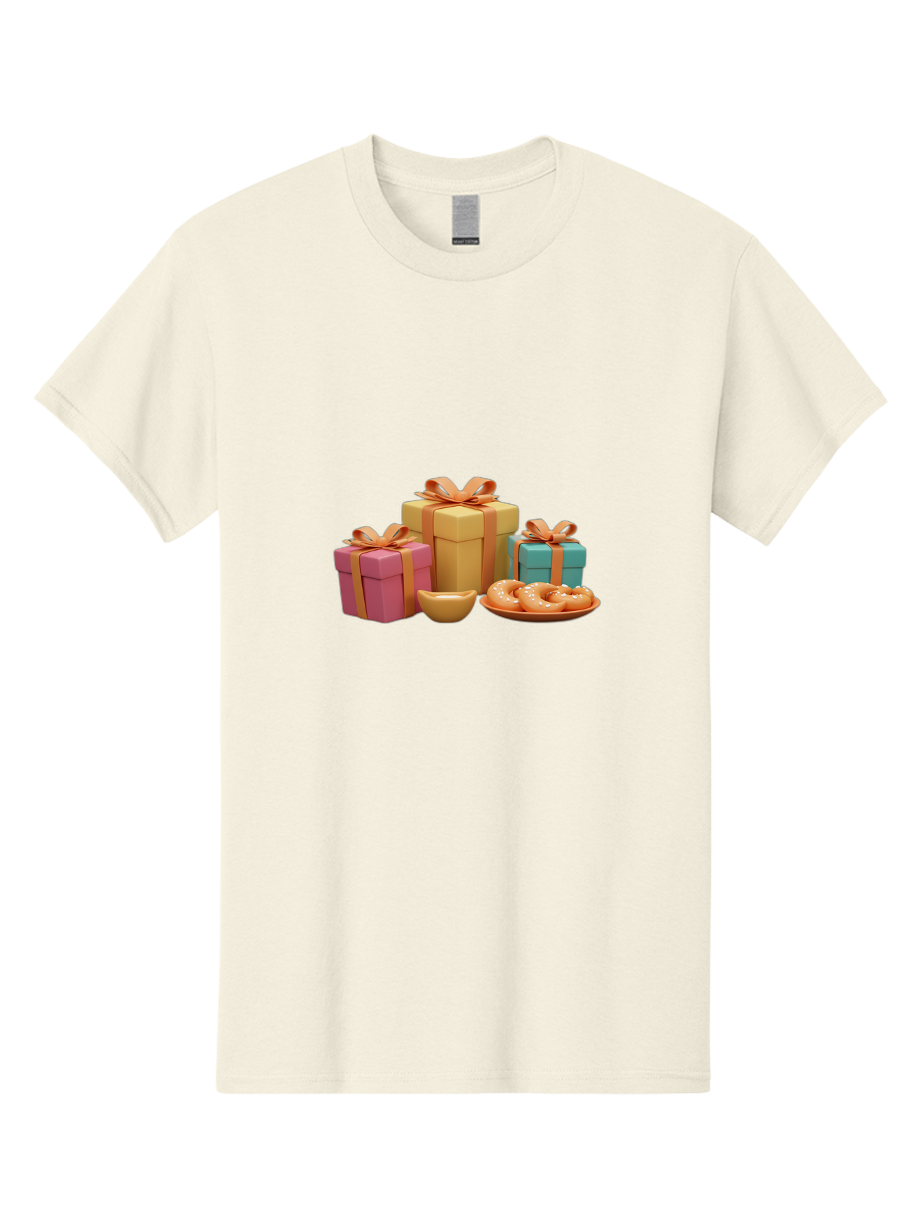 Gifts-And-Donuts Men'S Graphic Tee, 100% Cotton, Comfortable Casual Summer Wear, Machine Washable, Colorful Gift Boxes, Donut Treats, Sweet Delights, Tasty Desserts, Celebratory Gifts, Gift Wrapping, Donut Plate, Glazed Donuts, Sweet Tooth, Bad147