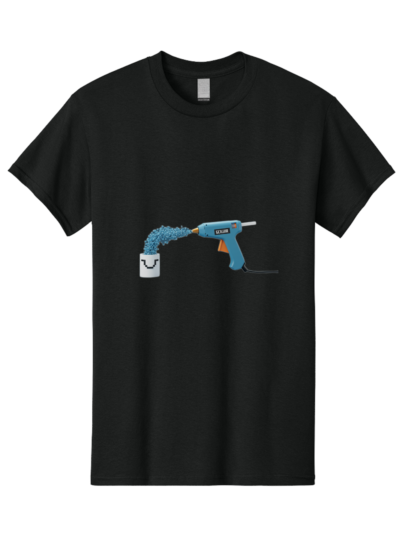 Glu4Hr-Glue-Gun Men'S Graphic Tee, 100% Cotton, Comfortable Casual Summer Wear, Machine Washable, Hot Glue Gun, Gluing, Craft Supply, Crafting, Diy Project, Arts And Crafts, Adhesive, Creative Activity, Manual Dexterity Bad153