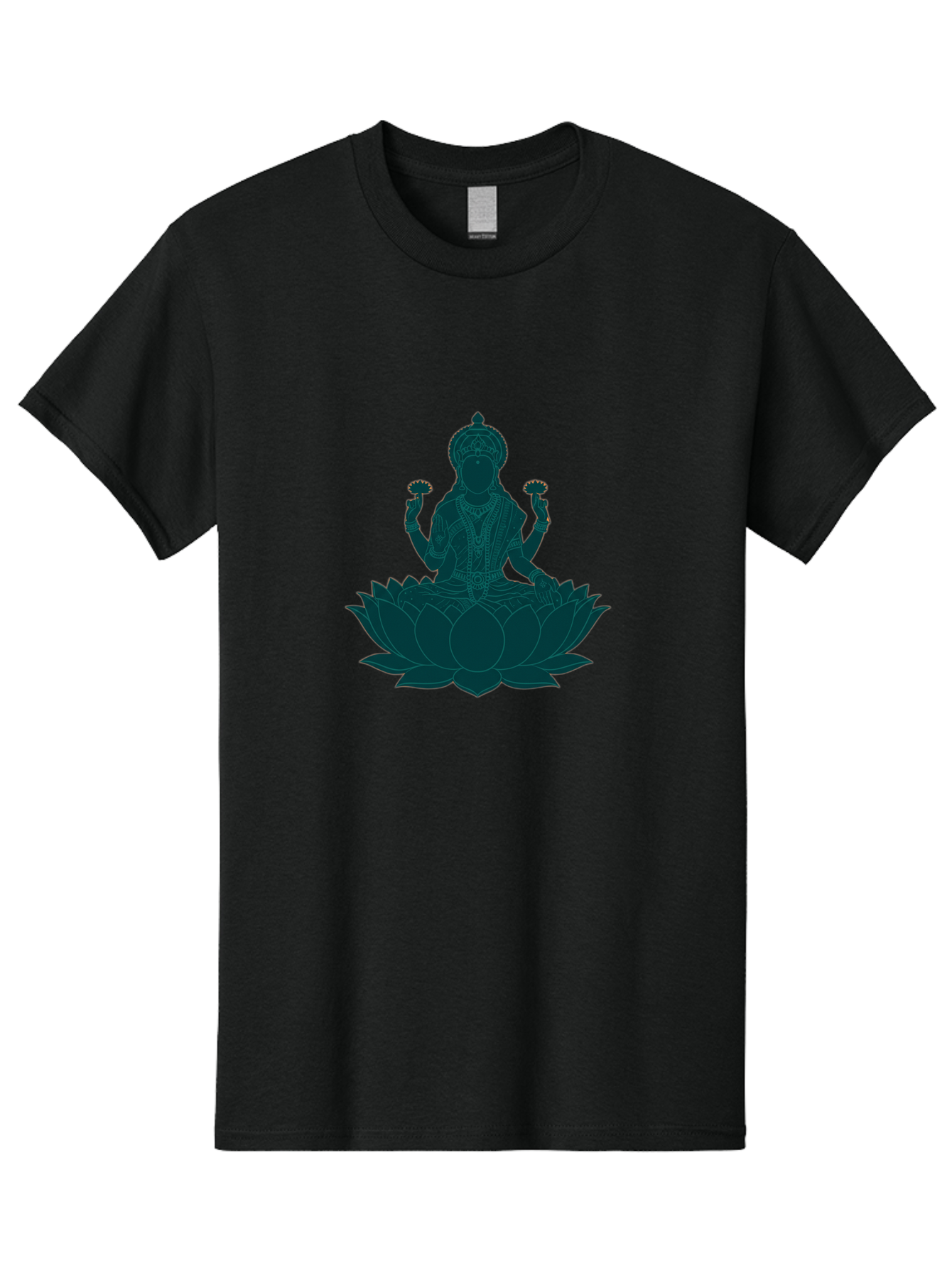 Goddess-Lakshmi Men'S Graphic Tee, 100% Cotton, Comfortable Casual Summer Wear, Machine Washable, Goddess Lakshmi, Lotus Flower, Spiritual Symbolism, Hindu Mythology, Sacred Geometry, Peaceful Pose, Sacred Lotus, Divine Energy, Prosperity, Bad154