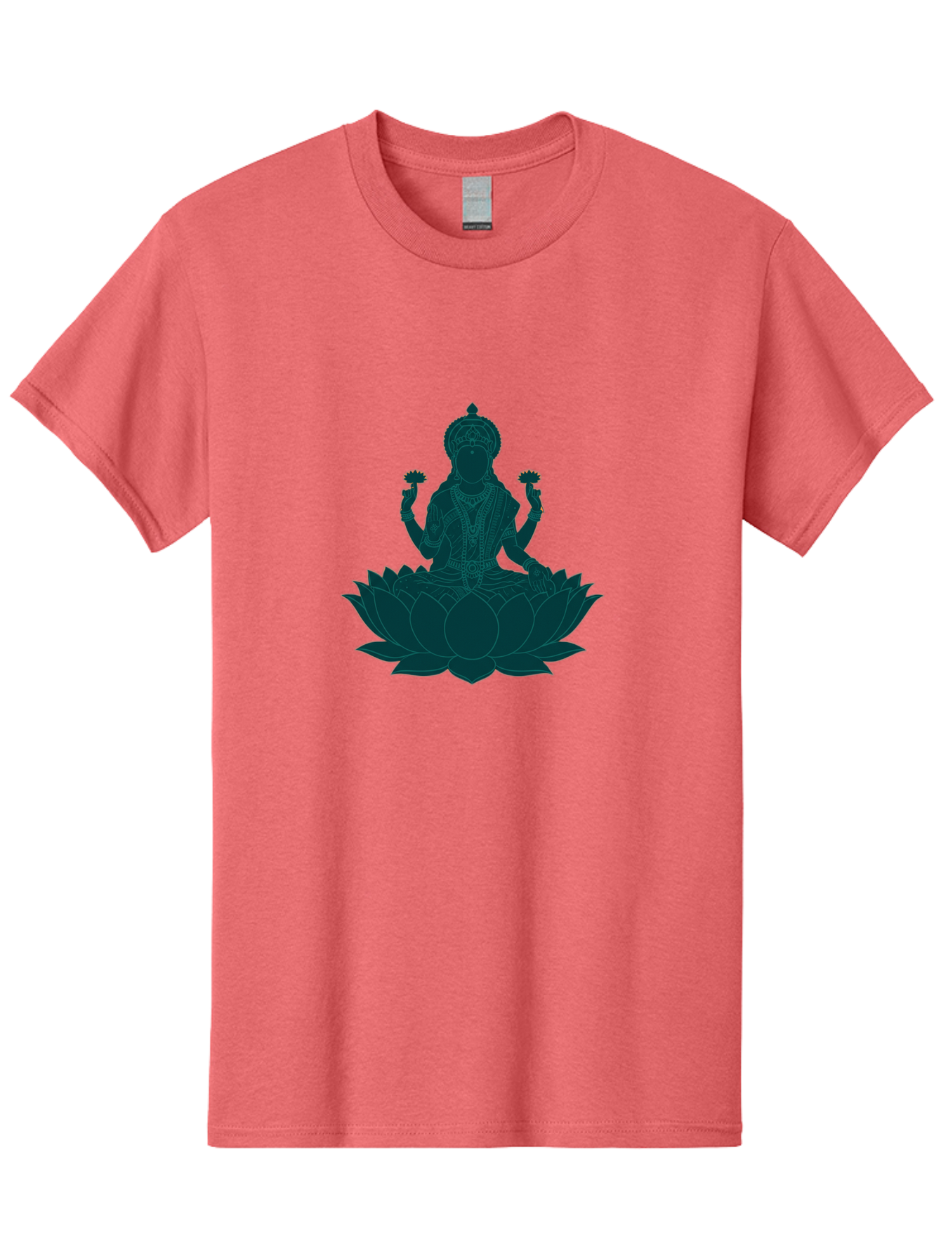 Goddess-Lakshmi Men'S Graphic Tee, 100% Cotton, Comfortable Casual Summer Wear, Machine Washable, Goddess Lakshmi, Lotus Flower, Spiritual Symbolism, Hindu Mythology, Sacred Geometry, Peaceful Pose, Sacred Lotus, Divine Energy, Prosperity, Bad154