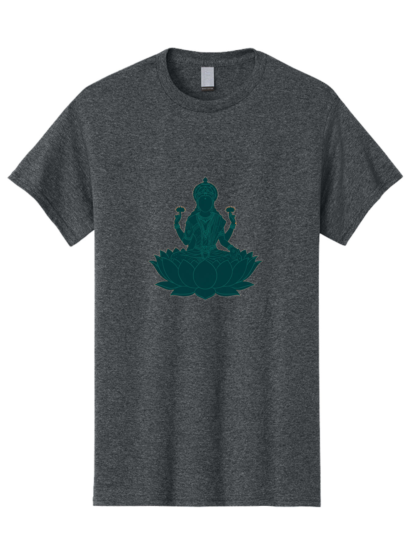 Goddess-Lakshmi Men'S Graphic Tee, 100% Cotton, Comfortable Casual Summer Wear, Machine Washable, Goddess Lakshmi, Lotus Flower, Spiritual Symbolism, Hindu Mythology, Sacred Geometry, Peaceful Pose, Sacred Lotus, Divine Energy, Prosperity, Bad154