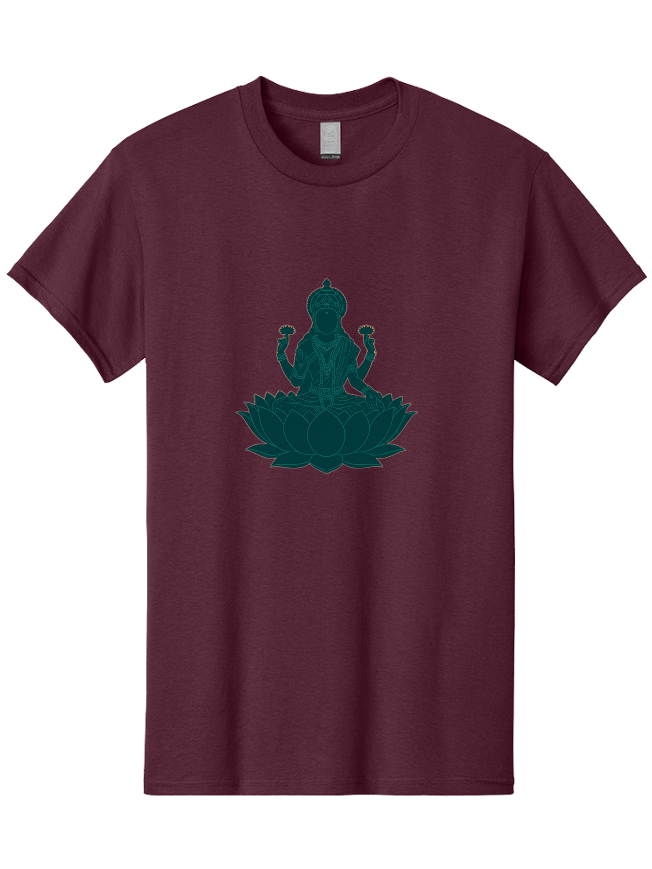 Goddess-Lakshmi Men'S Graphic Tee, 100% Cotton, Comfortable Casual Summer Wear, Machine Washable, Goddess Lakshmi, Lotus Flower, Spiritual Symbolism, Hindu Mythology, Sacred Geometry, Peaceful Pose, Sacred Lotus, Divine Energy, Prosperity, Bad154