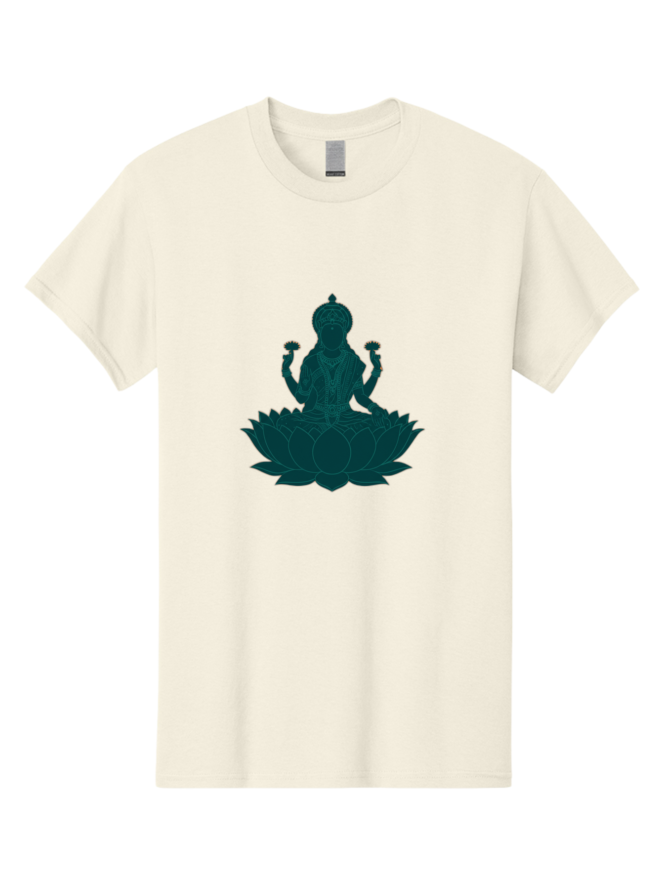 Goddess-Lakshmi Men'S Graphic Tee, 100% Cotton, Comfortable Casual Summer Wear, Machine Washable, Goddess Lakshmi, Lotus Flower, Spiritual Symbolism, Hindu Mythology, Sacred Geometry, Peaceful Pose, Sacred Lotus, Divine Energy, Prosperity, Bad154