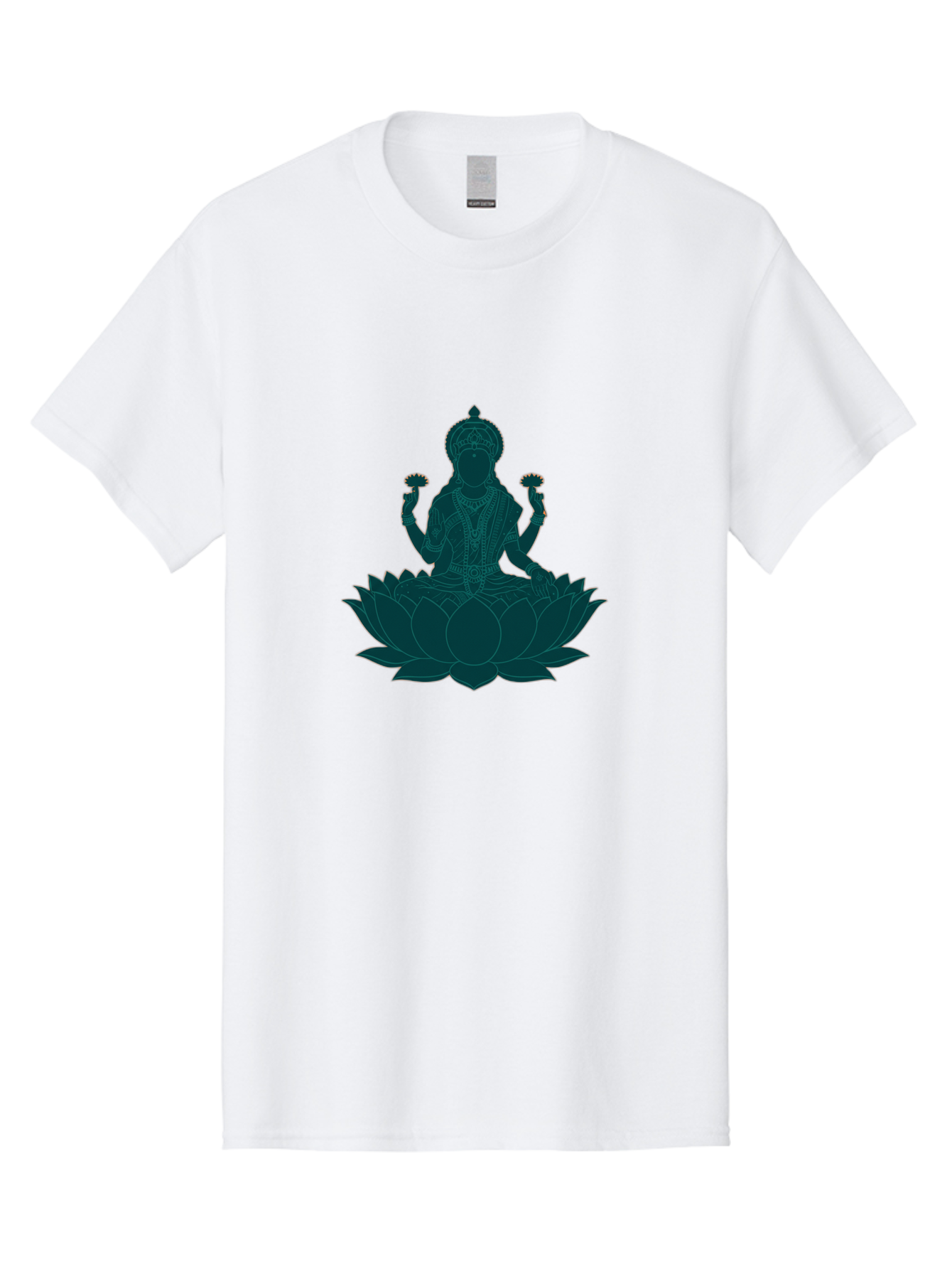Goddess-Lakshmi Men'S Graphic Tee, 100% Cotton, Comfortable Casual Summer Wear, Machine Washable, Goddess Lakshmi, Lotus Flower, Spiritual Symbolism, Hindu Mythology, Sacred Geometry, Peaceful Pose, Sacred Lotus, Divine Energy, Prosperity, Bad154