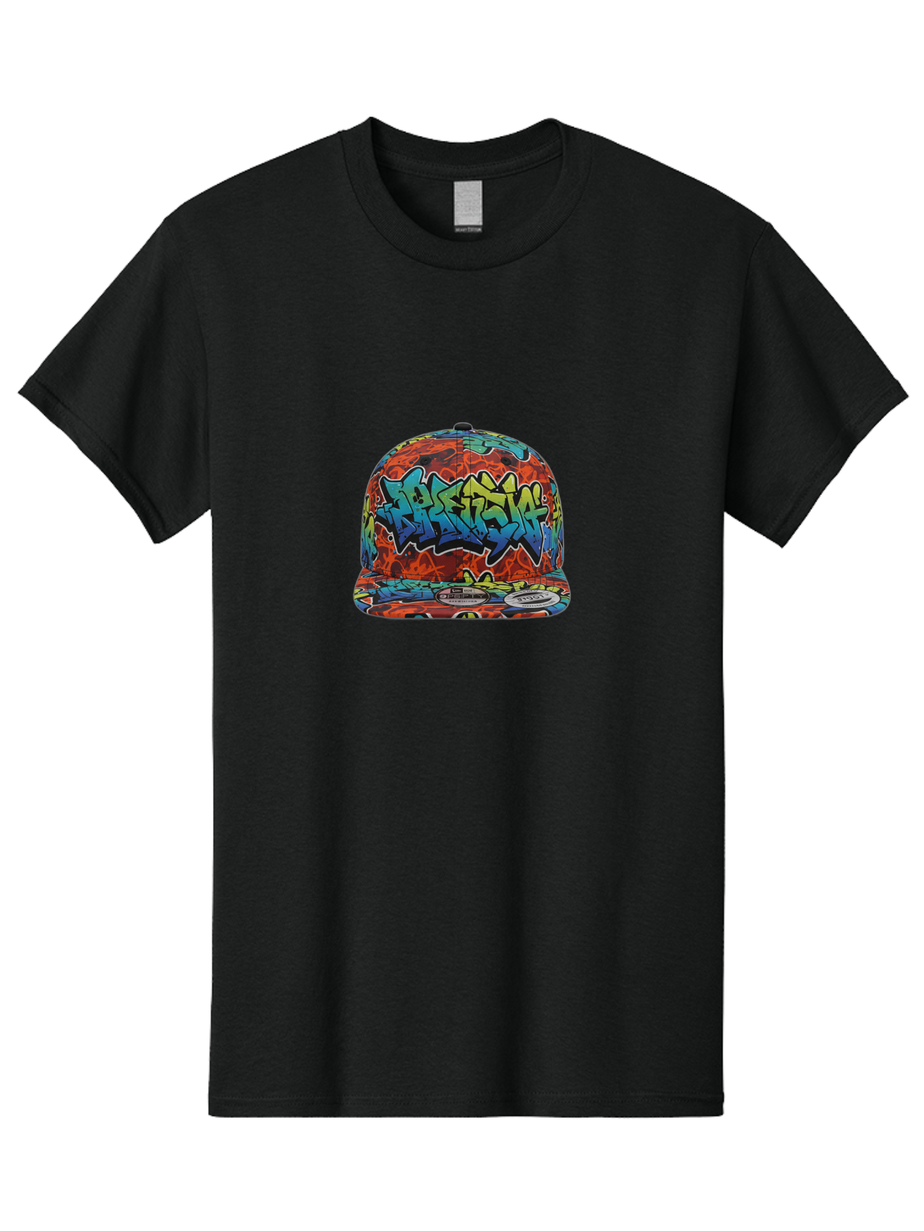 Graffiti-Baseball-Cap-1 Men'S Graphic Tee, 100% Cotton, Comfortable Casual Summer Wear, Machine Washable, New Era Cap, Graffiti Design, Streetwear Fashion, Urban Style, Colorful Hat, Trendy Accessories, Casual Wear, Baseball Cap, Graffiti Art, Bad162