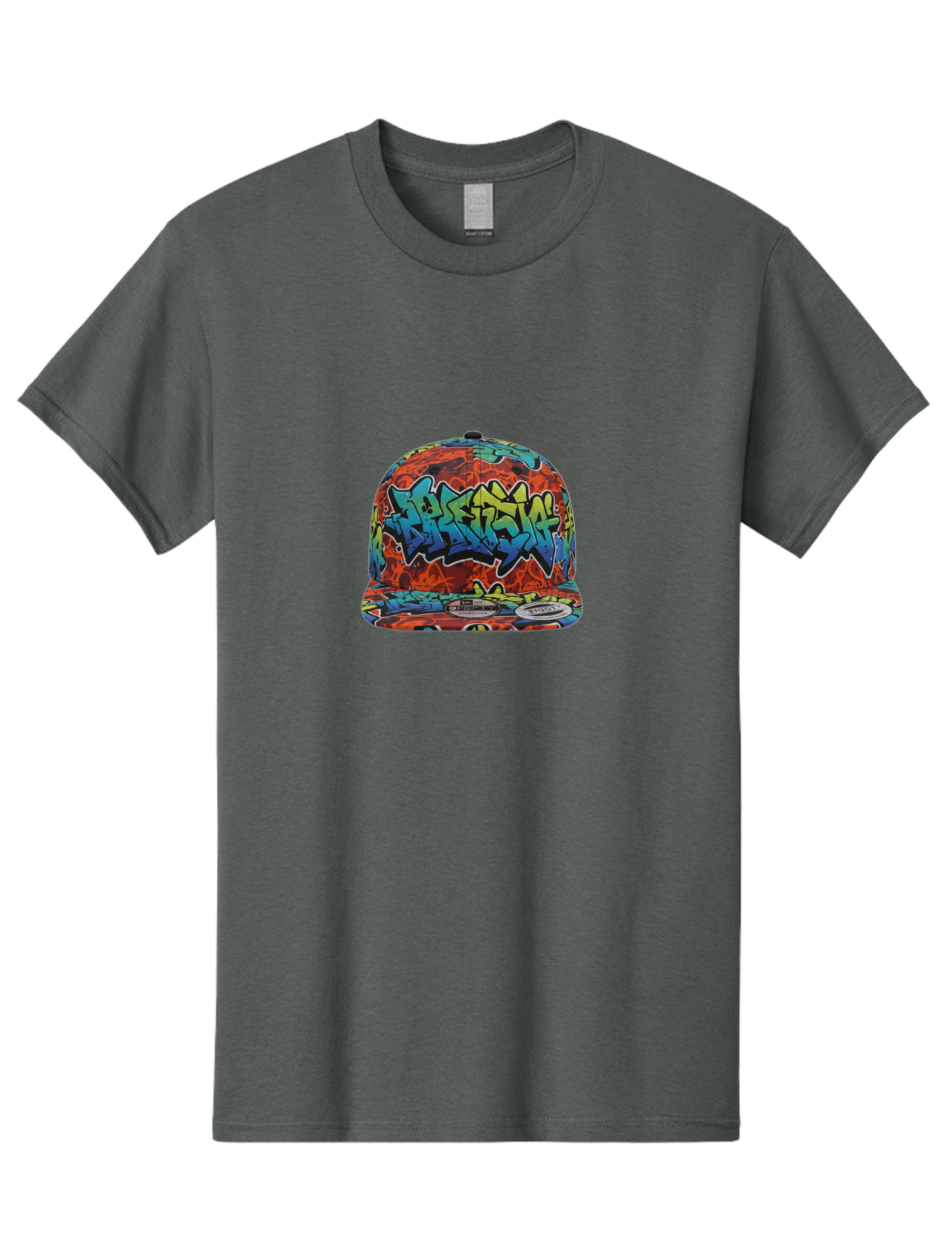 Graffiti-Baseball-Cap-1 Men'S Graphic Tee, 100% Cotton, Comfortable Casual Summer Wear, Machine Washable, New Era Cap, Graffiti Design, Streetwear Fashion, Urban Style, Colorful Hat, Trendy Accessories, Casual Wear, Baseball Cap, Graffiti Art, Bad162