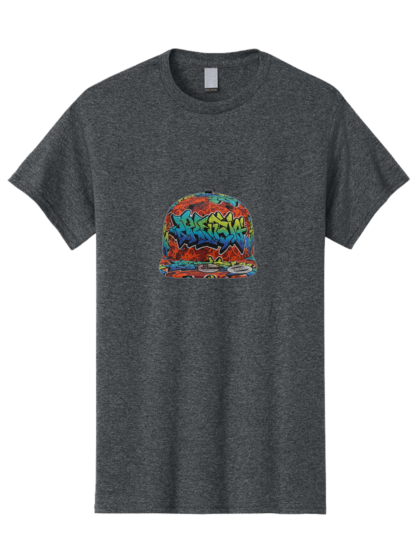 Graffiti-Baseball-Cap-1 Men'S Graphic Tee, 100% Cotton, Comfortable Casual Summer Wear, Machine Washable, New Era Cap, Graffiti Design, Streetwear Fashion, Urban Style, Colorful Hat, Trendy Accessories, Casual Wear, Baseball Cap, Graffiti Art, Bad162