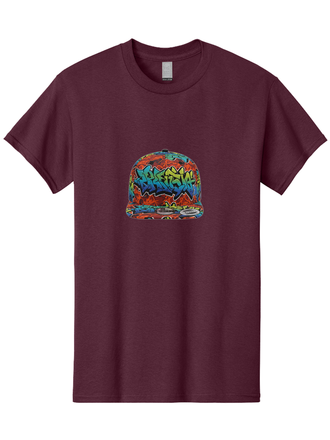 Graffiti-Baseball-Cap-1 Men'S Graphic Tee, 100% Cotton, Comfortable Casual Summer Wear, Machine Washable, New Era Cap, Graffiti Design, Streetwear Fashion, Urban Style, Colorful Hat, Trendy Accessories, Casual Wear, Baseball Cap, Graffiti Art, Bad162