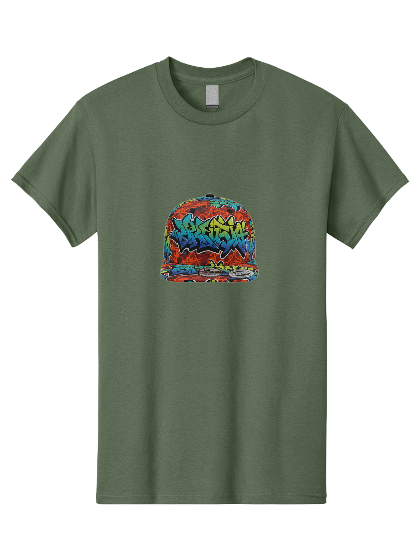 Graffiti-Baseball-Cap-1 Men'S Graphic Tee, 100% Cotton, Comfortable Casual Summer Wear, Machine Washable, New Era Cap, Graffiti Design, Streetwear Fashion, Urban Style, Colorful Hat, Trendy Accessories, Casual Wear, Baseball Cap, Graffiti Art, Bad162