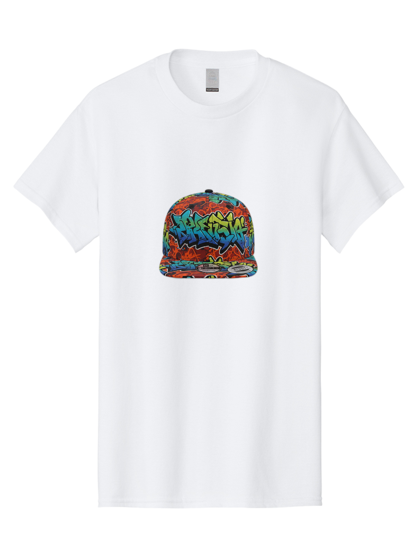 Graffiti-Baseball-Cap-1 Men'S Graphic Tee, 100% Cotton, Comfortable Casual Summer Wear, Machine Washable, New Era Cap, Graffiti Design, Streetwear Fashion, Urban Style, Colorful Hat, Trendy Accessories, Casual Wear, Baseball Cap, Graffiti Art, Bad162