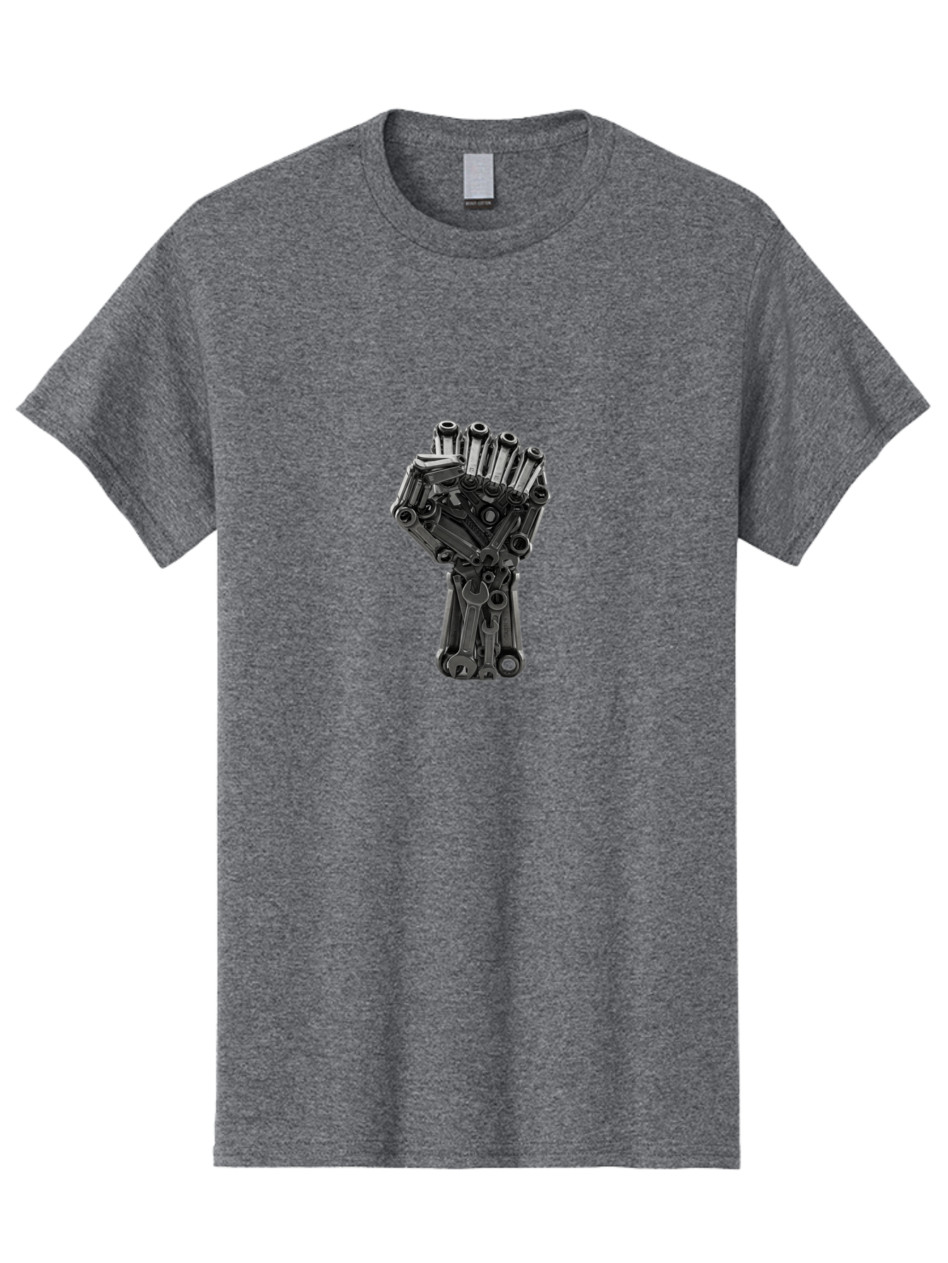 Gun-Hand Men'S Graphic Tee, 100% Cotton, Comfortable Casual Summer Wear, Machine Washable, Hand Made From Guns, Gun Violence, Protest Art, Mechanical Hand, Creative Sculpture, Social Commentary, Symbolic Representation, Powerful Statement, Bad173