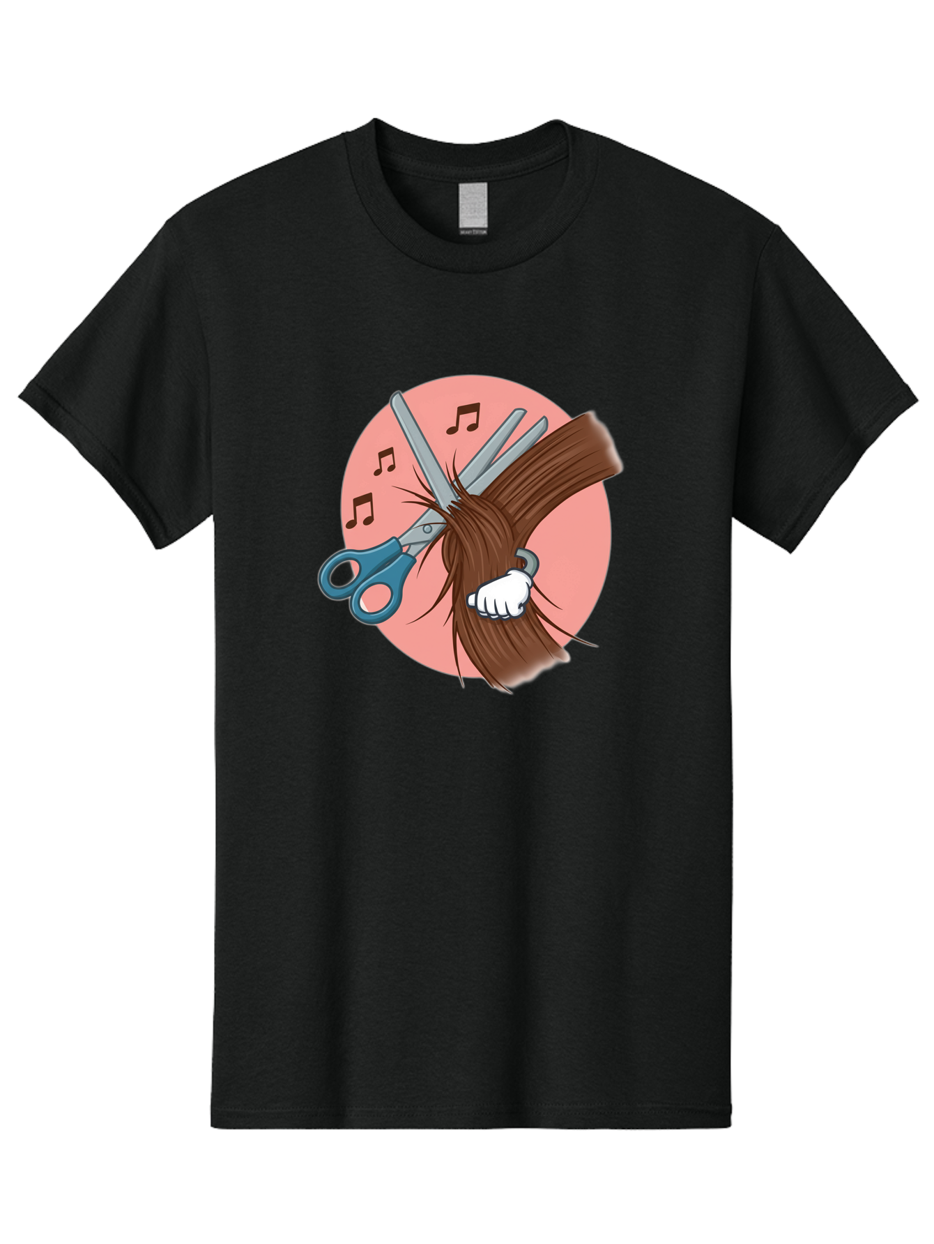 Hair-Cutting-Scissors Men'S Graphic Tee, 100% Cotton, Comfortable Casual Summer Wear, Machine Washable, Scissors Cutting Hair, Hairdressing, Salon Services, Styling Tools, Grooming, Haircut Experience, Musical Notes Bad174