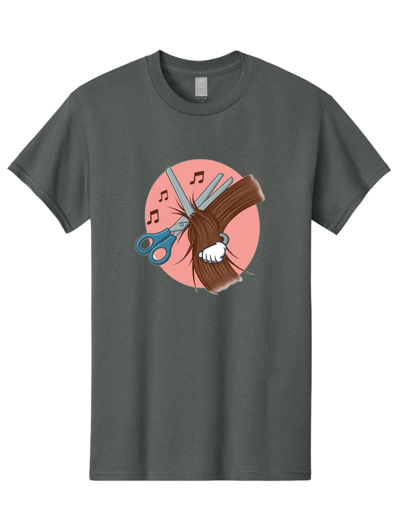 Hair-Cutting-Scissors Men'S Graphic Tee, 100% Cotton, Comfortable Casual Summer Wear, Machine Washable, Scissors Cutting Hair, Hairdressing, Salon Services, Styling Tools, Grooming, Haircut Experience, Musical Notes Bad174