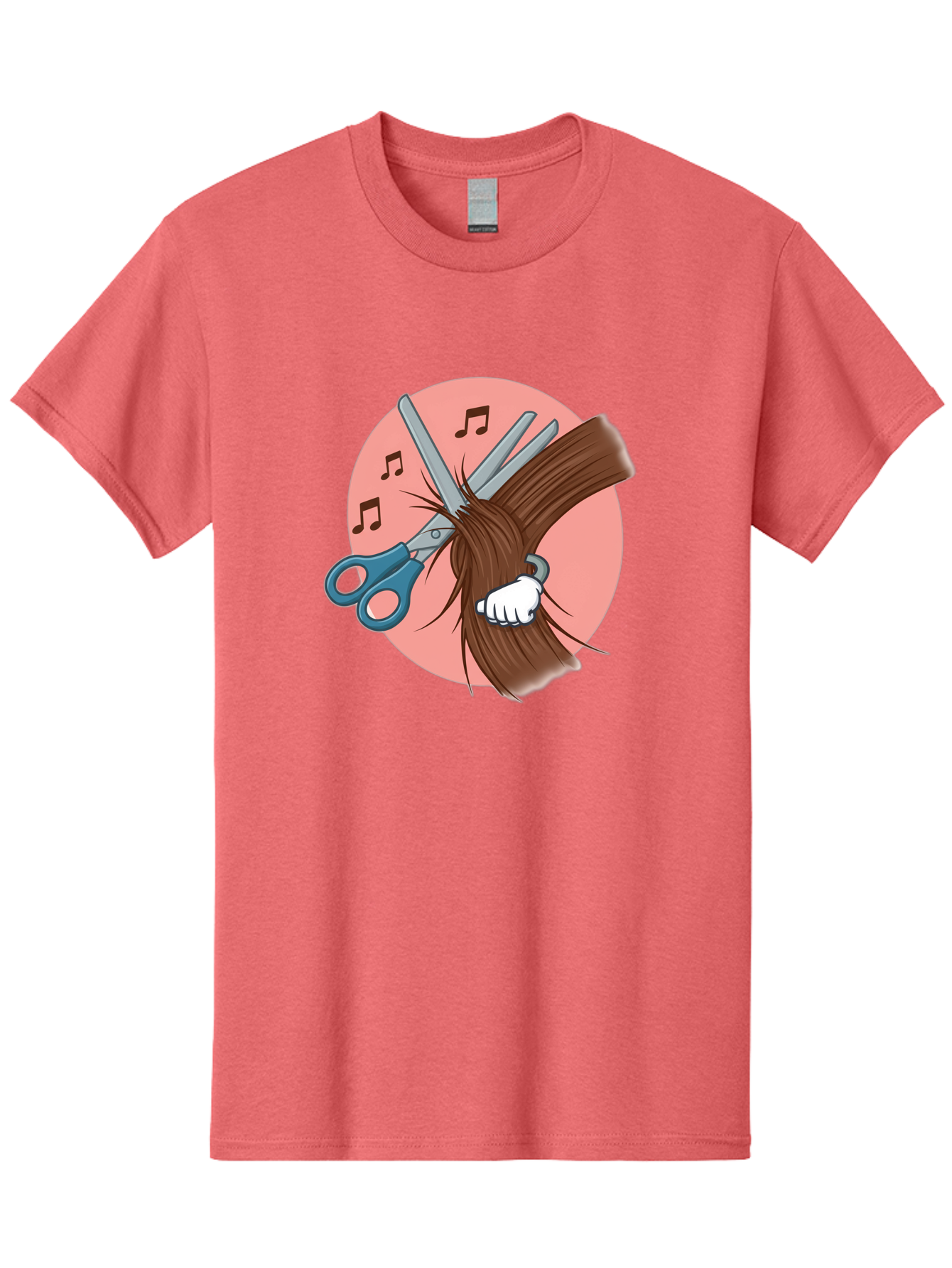 Hair-Cutting-Scissors Men'S Graphic Tee, 100% Cotton, Comfortable Casual Summer Wear, Machine Washable, Scissors Cutting Hair, Hairdressing, Salon Services, Styling Tools, Grooming, Haircut Experience, Musical Notes Bad174