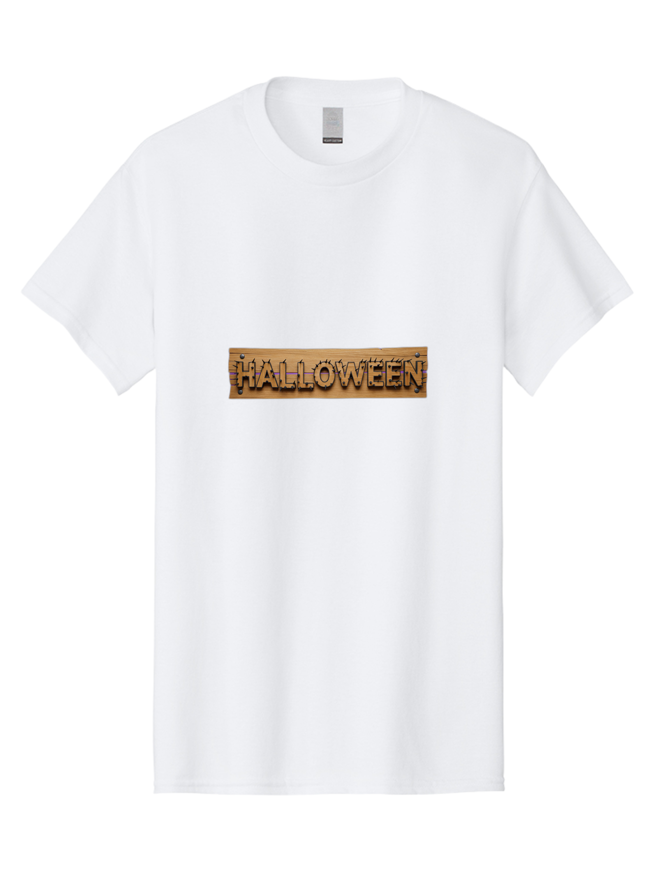 Halloween-Wooden-Sign Men'S Graphic Tee, 100% Cotton, Comfortable Casual Summer Wear, Machine Washable, Halloween Theme, Wooden Sign, Horror Elements, Spooky Atmosphere, Halloween Decorations, Autumn Festivities, Halloween Party Bad178