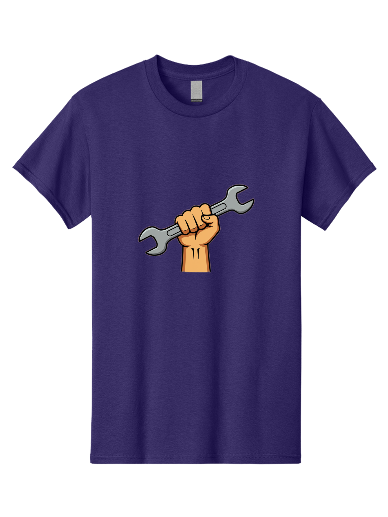 Hand-Holding-Spanner-1 Men'S Graphic Tee, 100% Cotton, Comfortable Casual Summer Wear, Machine Washable, Hand Holding Wrench, Adjustable Wrench, Hand Tool, Diy Repair, Handyman Tools, Repair Work, Maintenance Task, Mechanical Repair Bad183