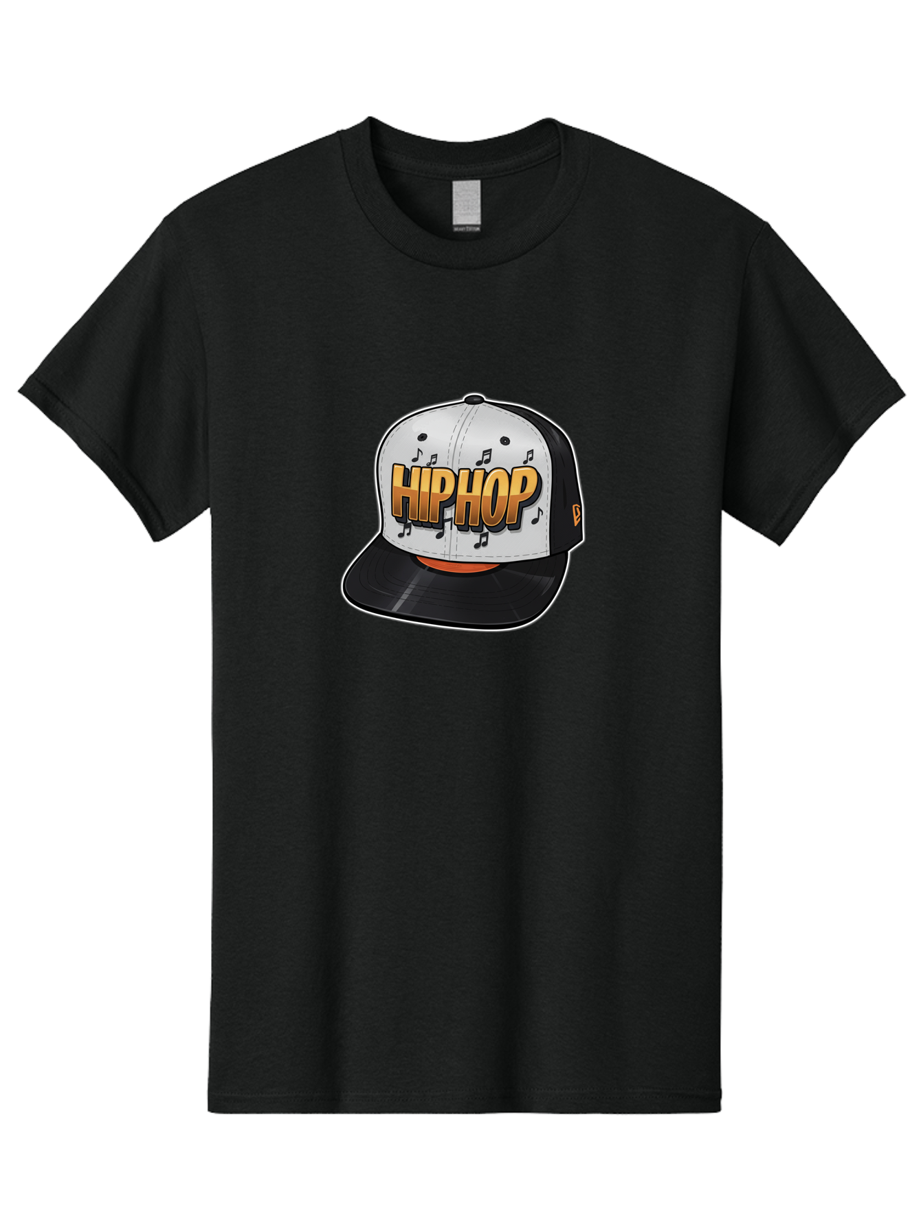Hip-Hop Men'S Graphic Tee, 100% Cotton, Comfortable Casual Summer Wear, Machine Washable, Hip Hop Hat, Snapback Cap, Streetwear Fashion, Musical Notes, Bold Graphics, Urban Style, Trendy Accessories, Rap Culture, Stylish Headwear, Bad197