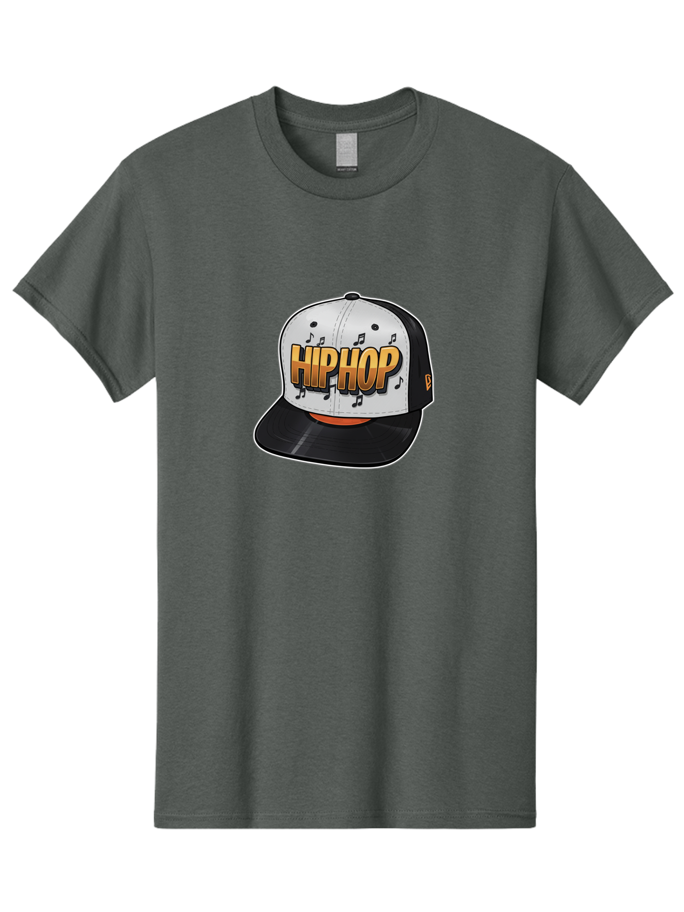 Hip-Hop Men'S Graphic Tee, 100% Cotton, Comfortable Casual Summer Wear, Machine Washable, Hip Hop Hat, Snapback Cap, Streetwear Fashion, Musical Notes, Bold Graphics, Urban Style, Trendy Accessories, Rap Culture, Stylish Headwear, Bad197