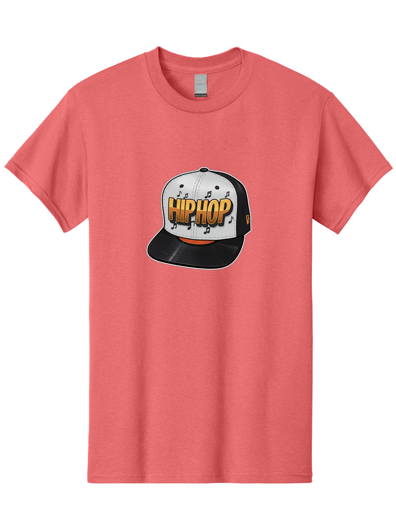 Hip-Hop Men'S Graphic Tee, 100% Cotton, Comfortable Casual Summer Wear, Machine Washable, Hip Hop Hat, Snapback Cap, Streetwear Fashion, Musical Notes, Bold Graphics, Urban Style, Trendy Accessories, Rap Culture, Stylish Headwear, Bad197