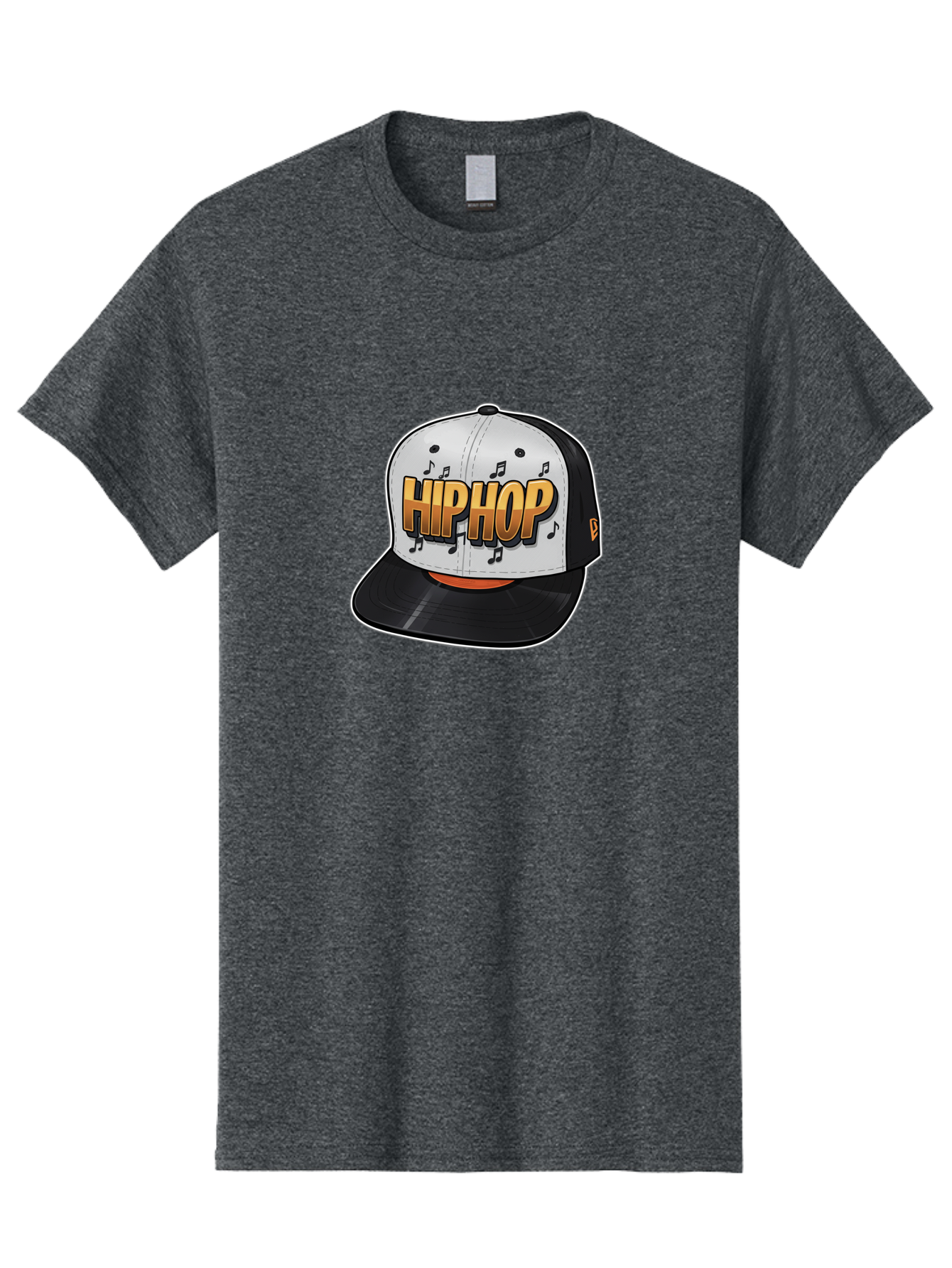 Hip-Hop Men'S Graphic Tee, 100% Cotton, Comfortable Casual Summer Wear, Machine Washable, Hip Hop Hat, Snapback Cap, Streetwear Fashion, Musical Notes, Bold Graphics, Urban Style, Trendy Accessories, Rap Culture, Stylish Headwear, Bad197
