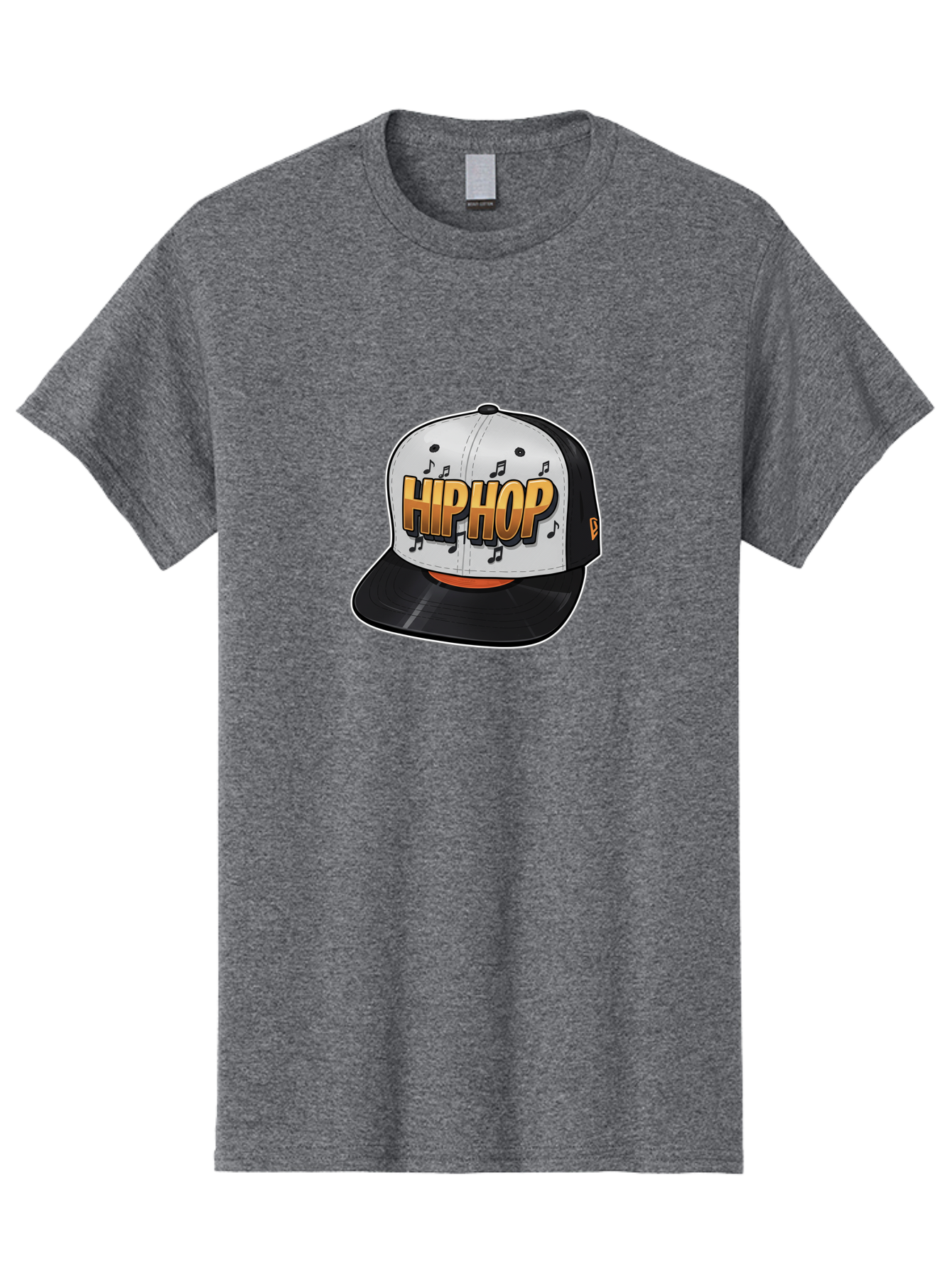 Hip-Hop Men'S Graphic Tee, 100% Cotton, Comfortable Casual Summer Wear, Machine Washable, Hip Hop Hat, Snapback Cap, Streetwear Fashion, Musical Notes, Bold Graphics, Urban Style, Trendy Accessories, Rap Culture, Stylish Headwear, Bad197