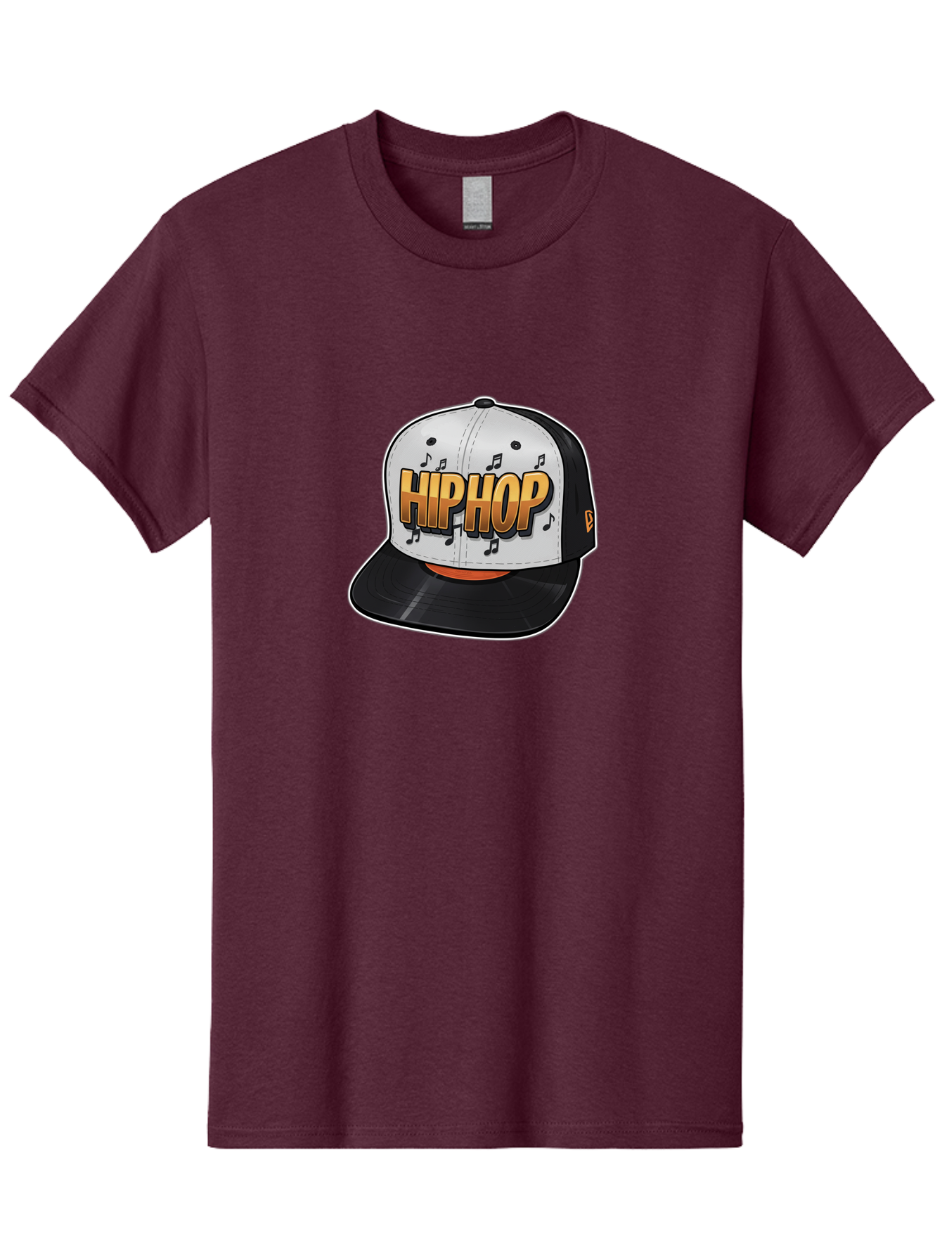 Hip-Hop Men'S Graphic Tee, 100% Cotton, Comfortable Casual Summer Wear, Machine Washable, Hip Hop Hat, Snapback Cap, Streetwear Fashion, Musical Notes, Bold Graphics, Urban Style, Trendy Accessories, Rap Culture, Stylish Headwear, Bad197