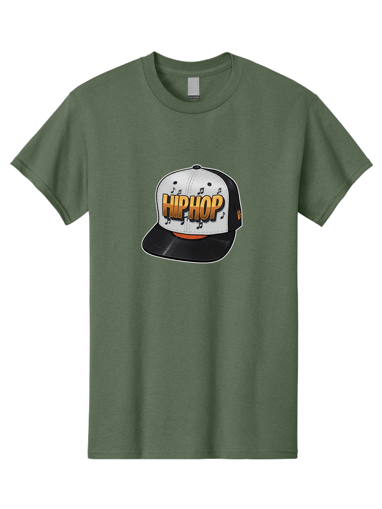 Hip-Hop Men'S Graphic Tee, 100% Cotton, Comfortable Casual Summer Wear, Machine Washable, Hip Hop Hat, Snapback Cap, Streetwear Fashion, Musical Notes, Bold Graphics, Urban Style, Trendy Accessories, Rap Culture, Stylish Headwear, Bad197