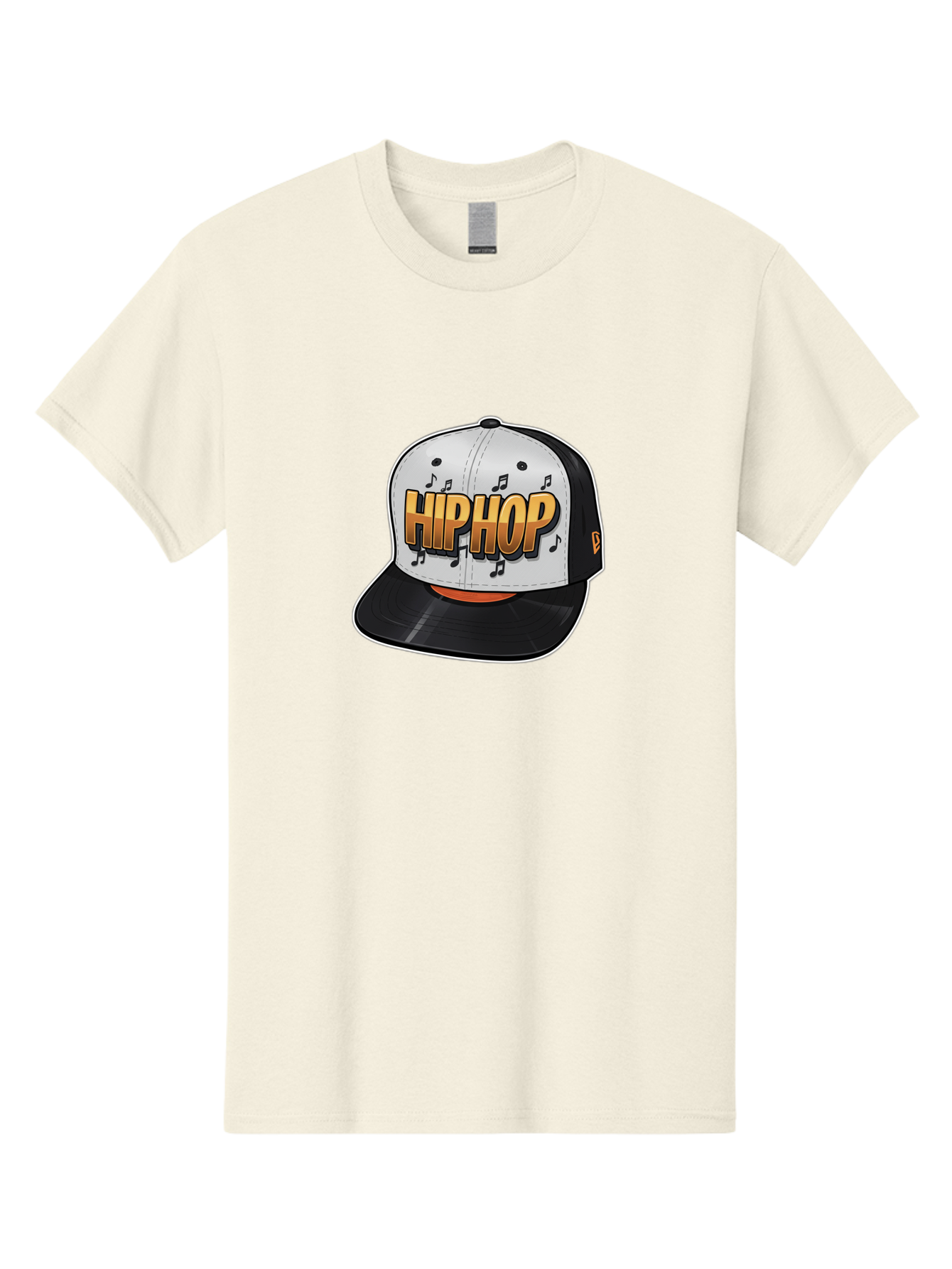 Hip-Hop Men'S Graphic Tee, 100% Cotton, Comfortable Casual Summer Wear, Machine Washable, Hip Hop Hat, Snapback Cap, Streetwear Fashion, Musical Notes, Bold Graphics, Urban Style, Trendy Accessories, Rap Culture, Stylish Headwear, Bad197