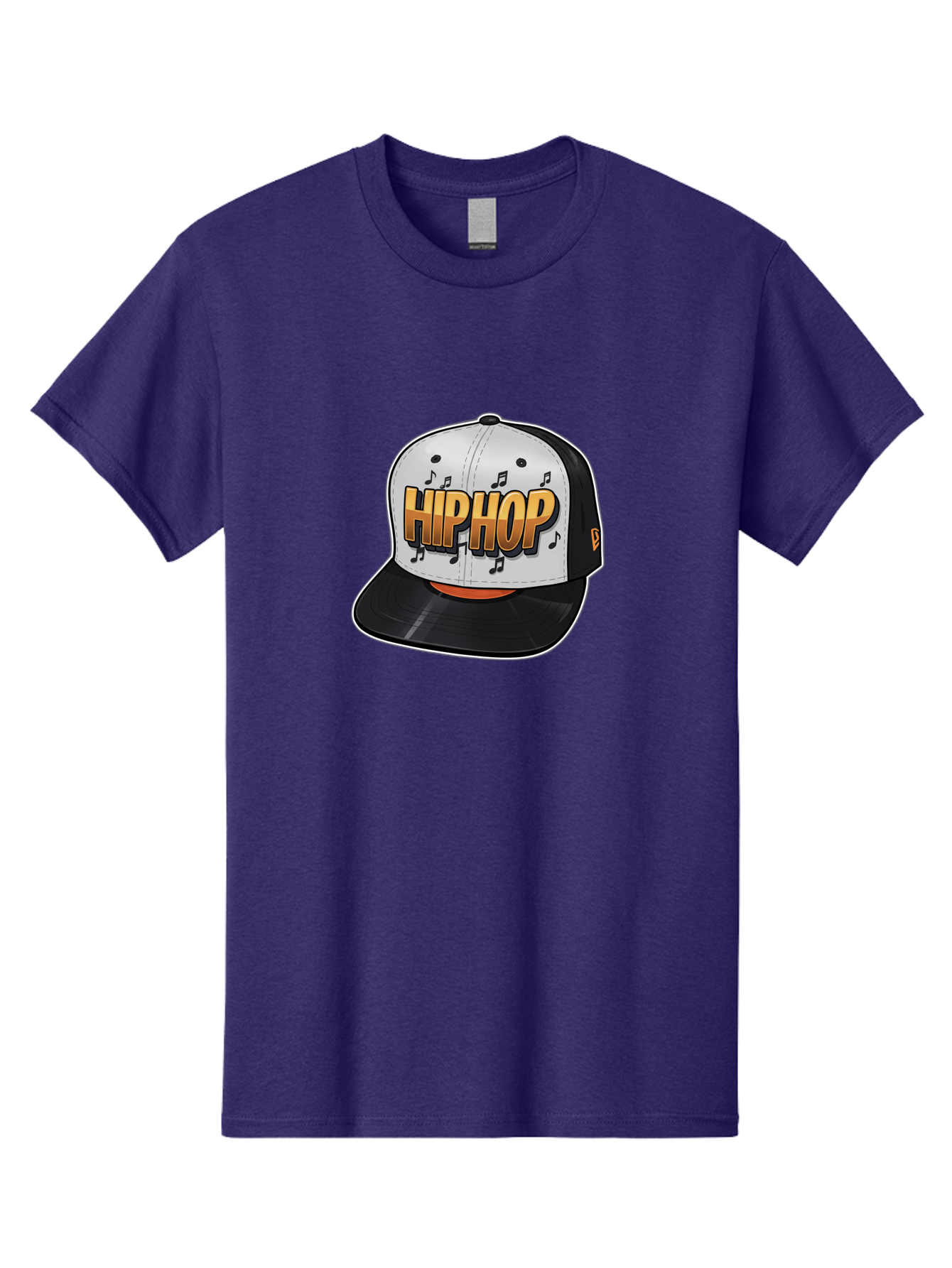 Hip-Hop Men'S Graphic Tee, 100% Cotton, Comfortable Casual Summer Wear, Machine Washable, Hip Hop Hat, Snapback Cap, Streetwear Fashion, Musical Notes, Bold Graphics, Urban Style, Trendy Accessories, Rap Culture, Stylish Headwear, Bad197
