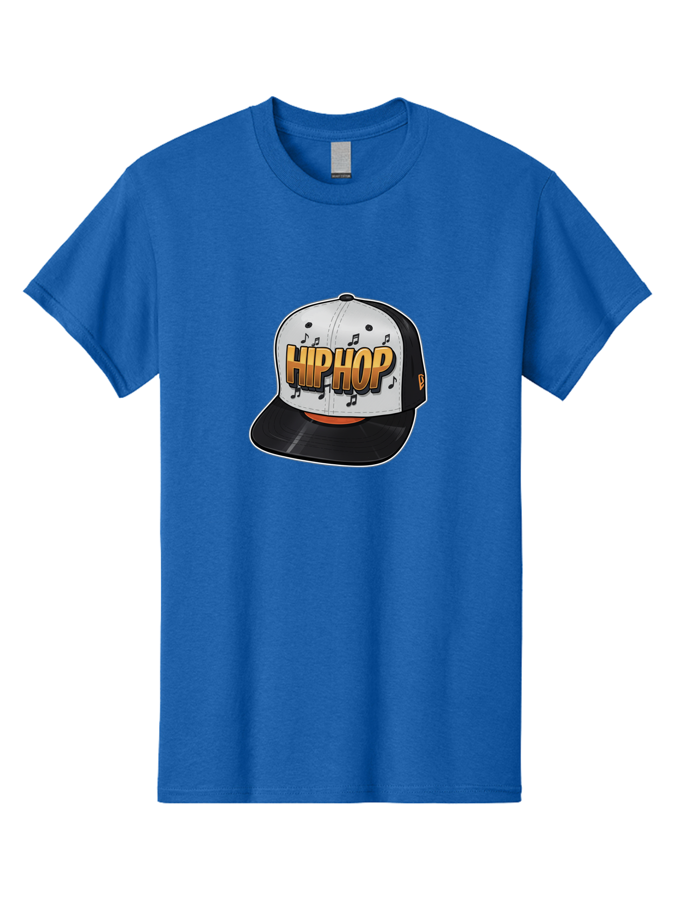 Hip-Hop Men'S Graphic Tee, 100% Cotton, Comfortable Casual Summer Wear, Machine Washable, Hip Hop Hat, Snapback Cap, Streetwear Fashion, Musical Notes, Bold Graphics, Urban Style, Trendy Accessories, Rap Culture, Stylish Headwear, Bad197