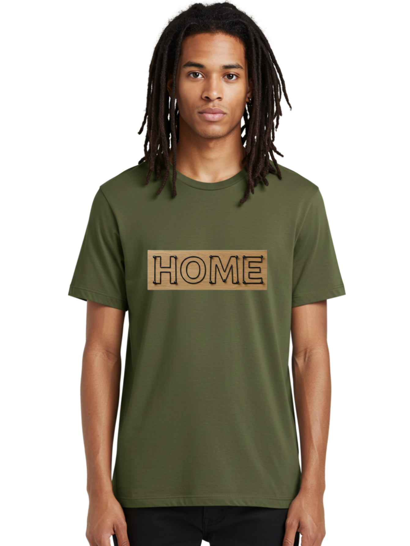 Home Men'S Graphic Tee, 100% Cotton, Comfortable Casual Summer Wear, Machine Washable, Wooden Sign, Home Sign, Marquee Letters, Rustic Decor, Home Decor, Wooden Marquee, Vintage Style, Home Sweet Home Bad199