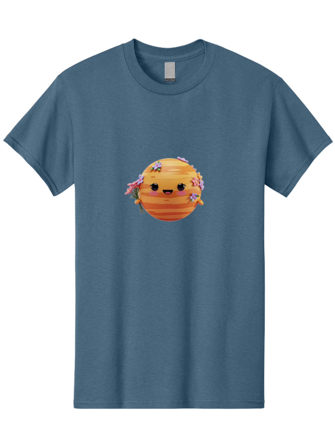 Honeycomb-Bee Men'S Graphic Tee, 100% Cotton, Comfortable Casual Summer Wear, Machine Washable, Cartoon Bee, Honeycomb, Flowers, Blossoms, Smiling Face, Kawaii Character, Cute Bee, Floral Decorations, Bee Illustration, Digital Art, Bad200