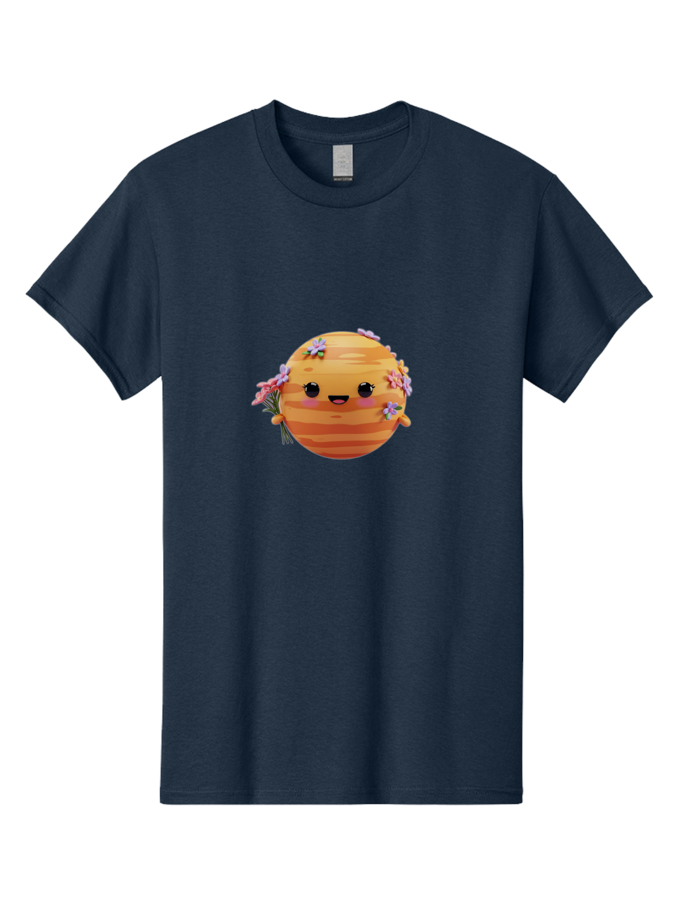 Honeycomb-Bee Men'S Graphic Tee, 100% Cotton, Comfortable Casual Summer Wear, Machine Washable, Cartoon Bee, Honeycomb, Flowers, Blossoms, Smiling Face, Kawaii Character, Cute Bee, Floral Decorations, Bee Illustration, Digital Art, Bad200
