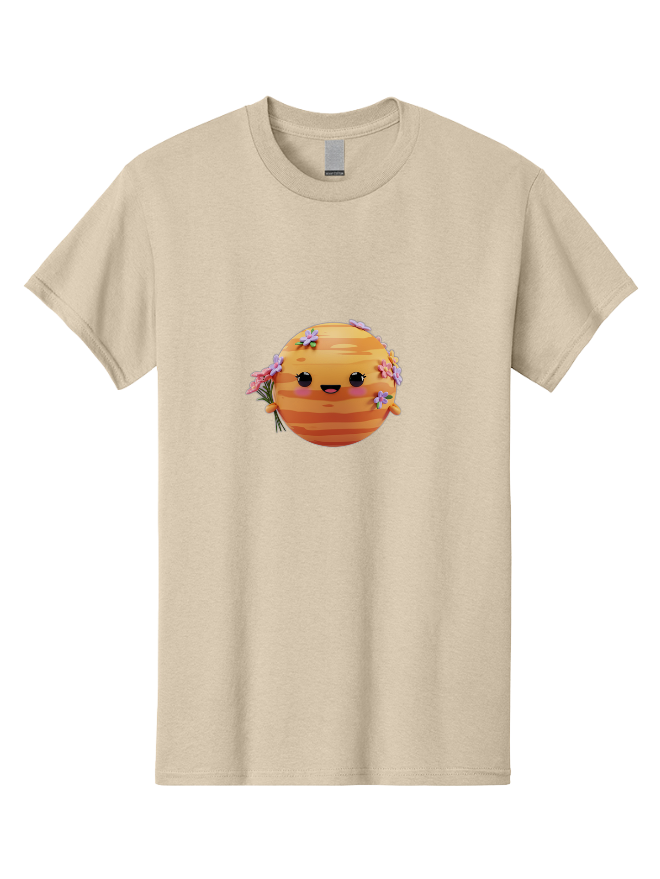 Honeycomb-Bee Men'S Graphic Tee, 100% Cotton, Comfortable Casual Summer Wear, Machine Washable, Cartoon Bee, Honeycomb, Flowers, Blossoms, Smiling Face, Kawaii Character, Cute Bee, Floral Decorations, Bee Illustration, Digital Art, Bad200