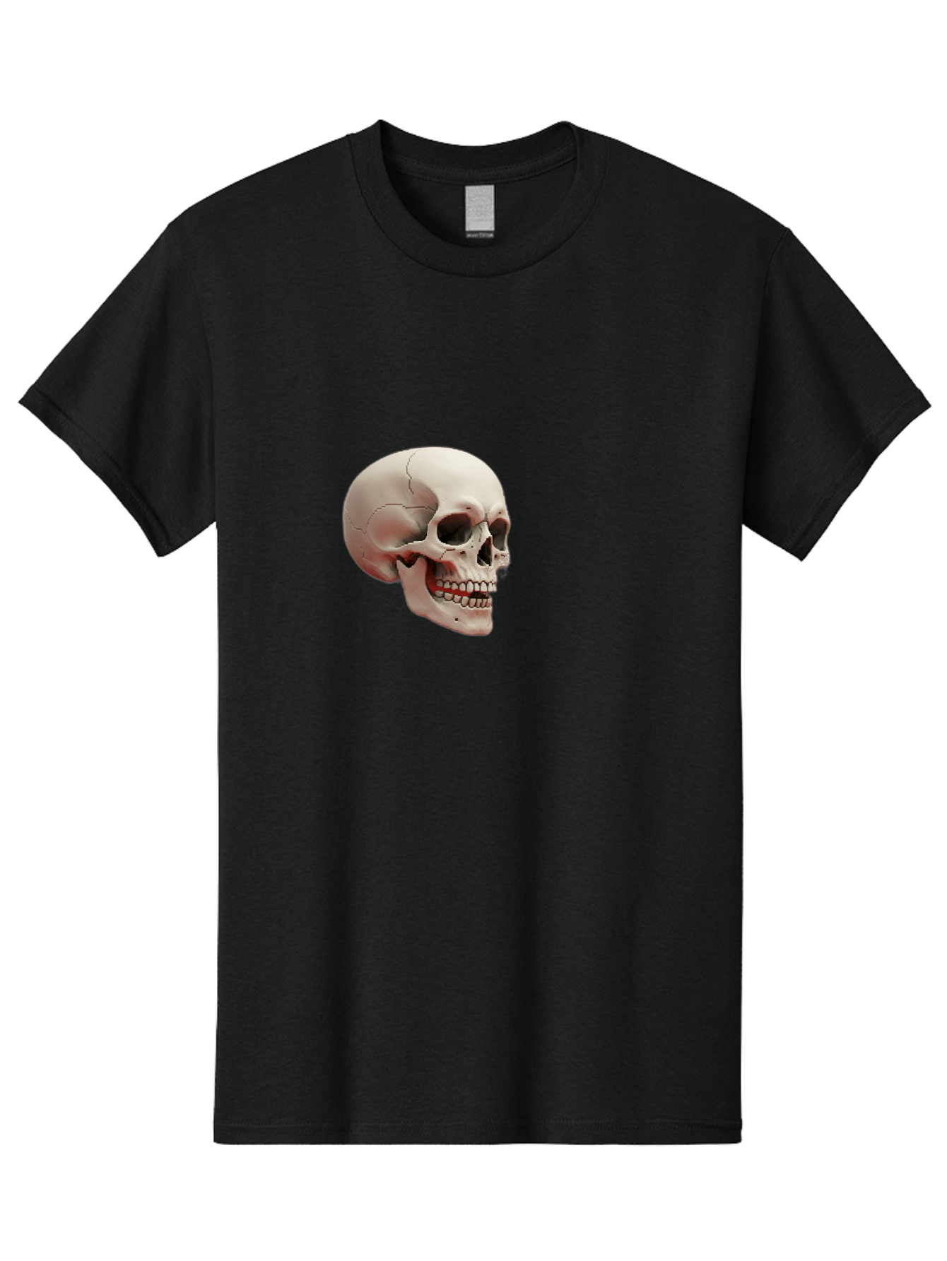 Human-Skull Men'S Graphic Tee, 100% Cotton, Comfortable Casual Summer Wear, Machine Washable, Human Skull, Skeletal Head, Anatomy, Bone Structure, Dental Anatomy, Forensic Science, Medical Education, Death Symbol, Gothic Art Bad205
