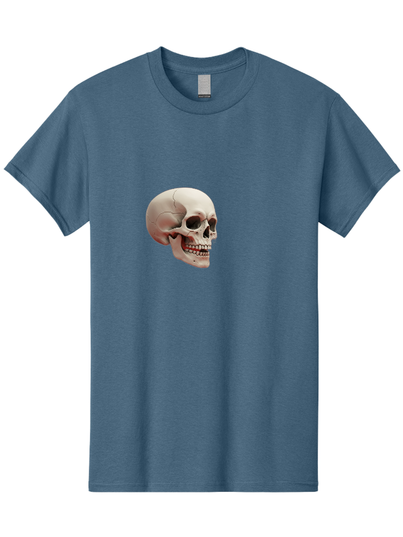 Human-Skull Men'S Graphic Tee, 100% Cotton, Comfortable Casual Summer Wear, Machine Washable, Human Skull, Skeletal Head, Anatomy, Bone Structure, Dental Anatomy, Forensic Science, Medical Education, Death Symbol, Gothic Art Bad205