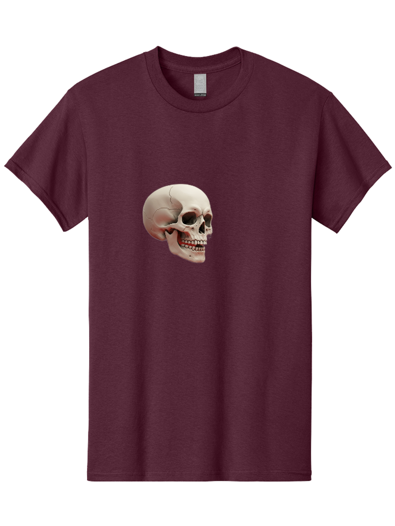 Human-Skull Men'S Graphic Tee, 100% Cotton, Comfortable Casual Summer Wear, Machine Washable, Human Skull, Skeletal Head, Anatomy, Bone Structure, Dental Anatomy, Forensic Science, Medical Education, Death Symbol, Gothic Art Bad205