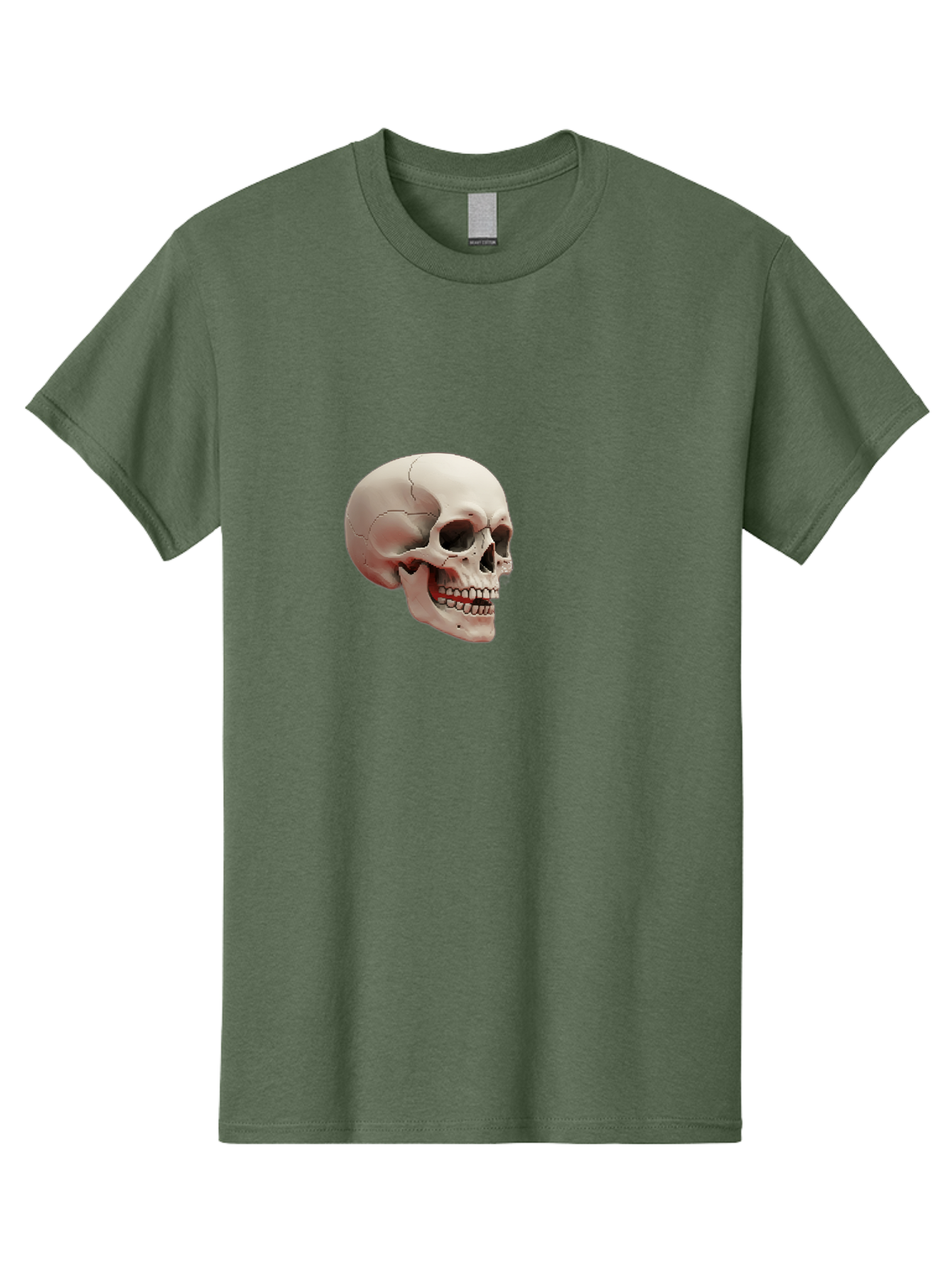 Human-Skull Men'S Graphic Tee, 100% Cotton, Comfortable Casual Summer Wear, Machine Washable, Human Skull, Skeletal Head, Anatomy, Bone Structure, Dental Anatomy, Forensic Science, Medical Education, Death Symbol, Gothic Art Bad205