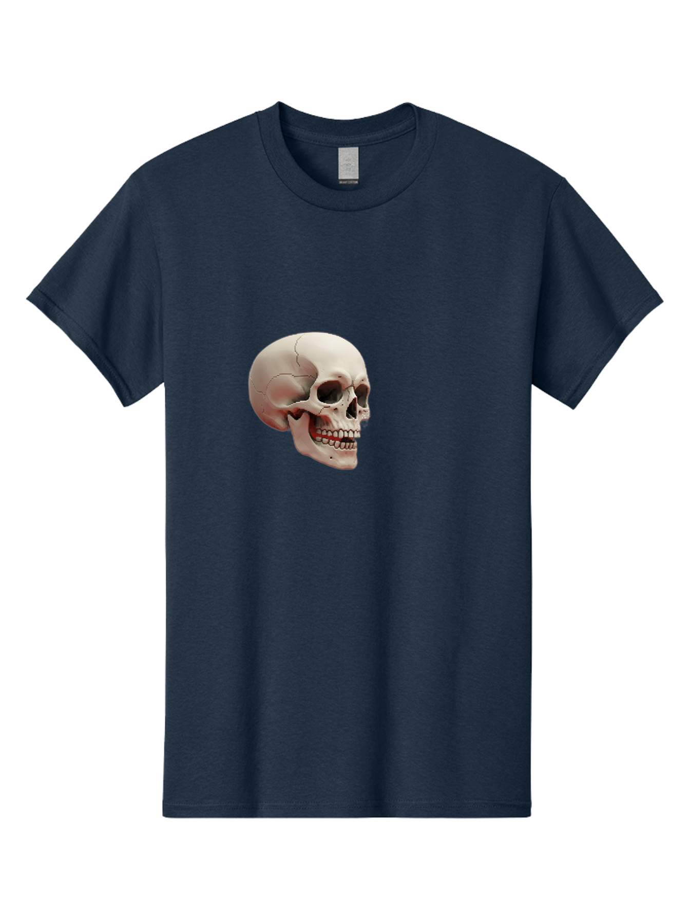 Human-Skull Men'S Graphic Tee, 100% Cotton, Comfortable Casual Summer Wear, Machine Washable, Human Skull, Skeletal Head, Anatomy, Bone Structure, Dental Anatomy, Forensic Science, Medical Education, Death Symbol, Gothic Art Bad205