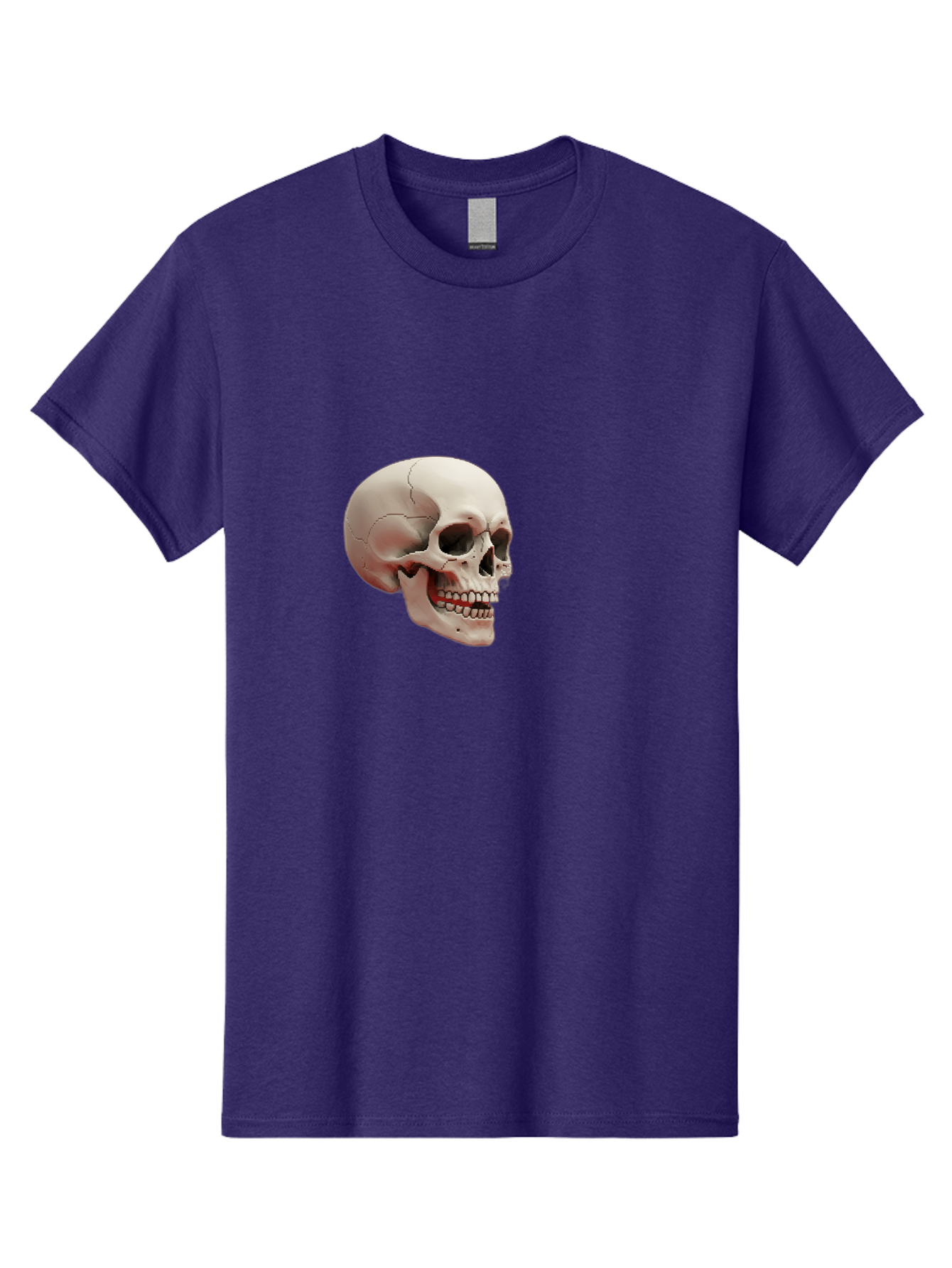 Human-Skull Men'S Graphic Tee, 100% Cotton, Comfortable Casual Summer Wear, Machine Washable, Human Skull, Skeletal Head, Anatomy, Bone Structure, Dental Anatomy, Forensic Science, Medical Education, Death Symbol, Gothic Art Bad205
